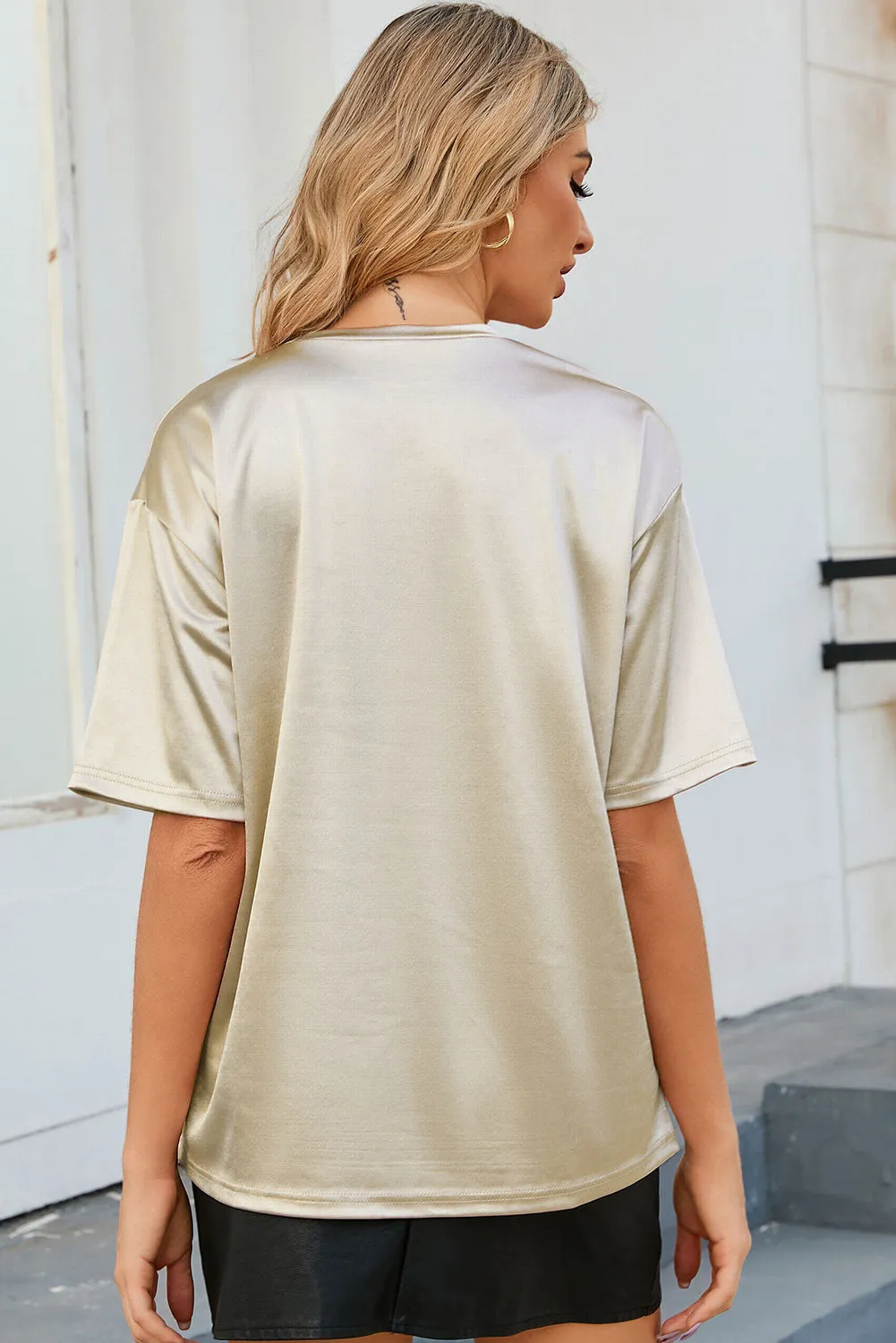 * APP EXCLUSIVE* Round Neck Dropped Shoulder Top