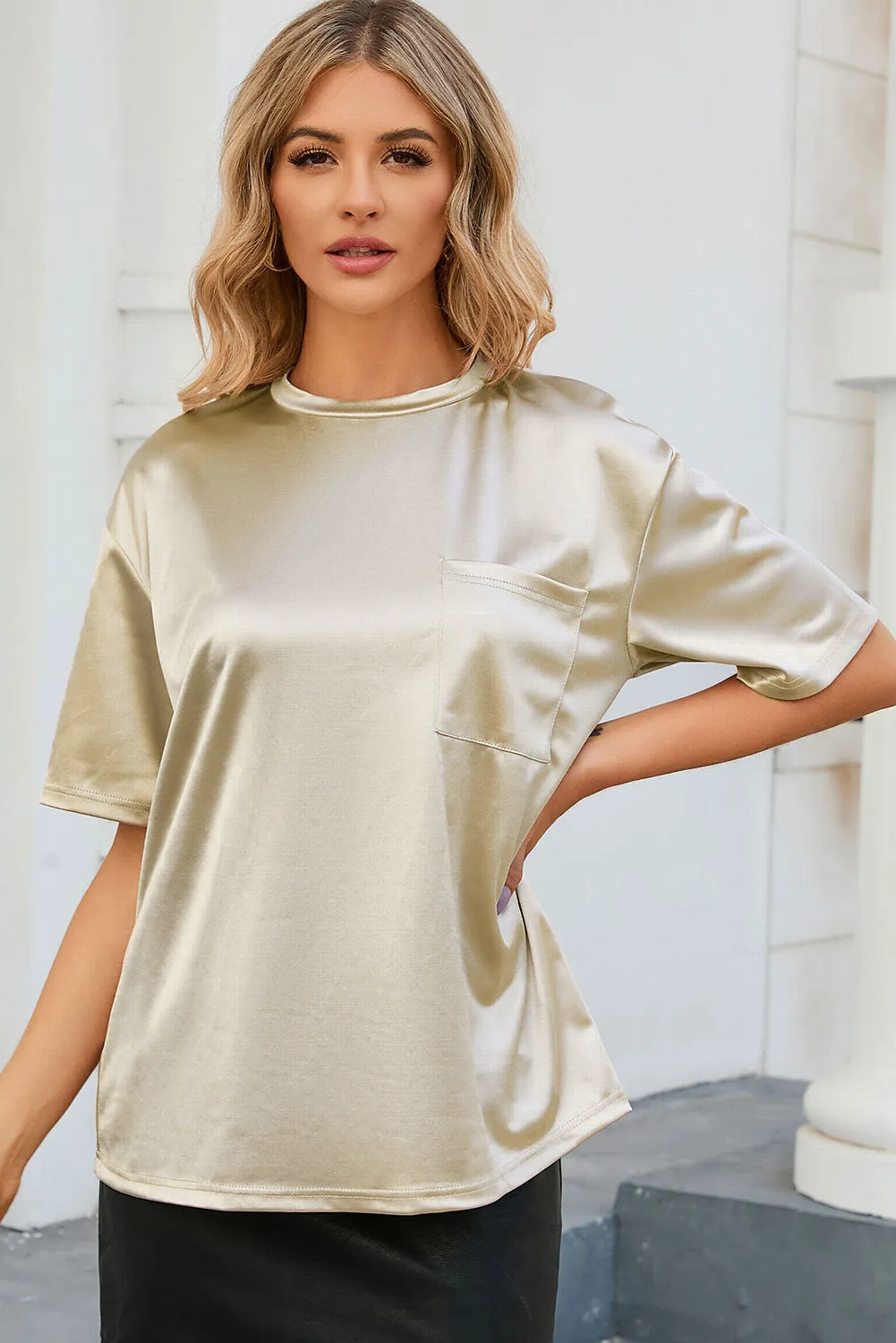 * APP EXCLUSIVE* Round Neck Dropped Shoulder Top