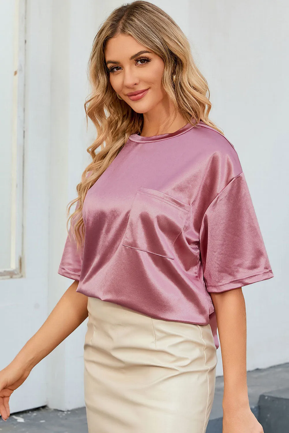 * APP EXCLUSIVE* Round Neck Dropped Shoulder Top