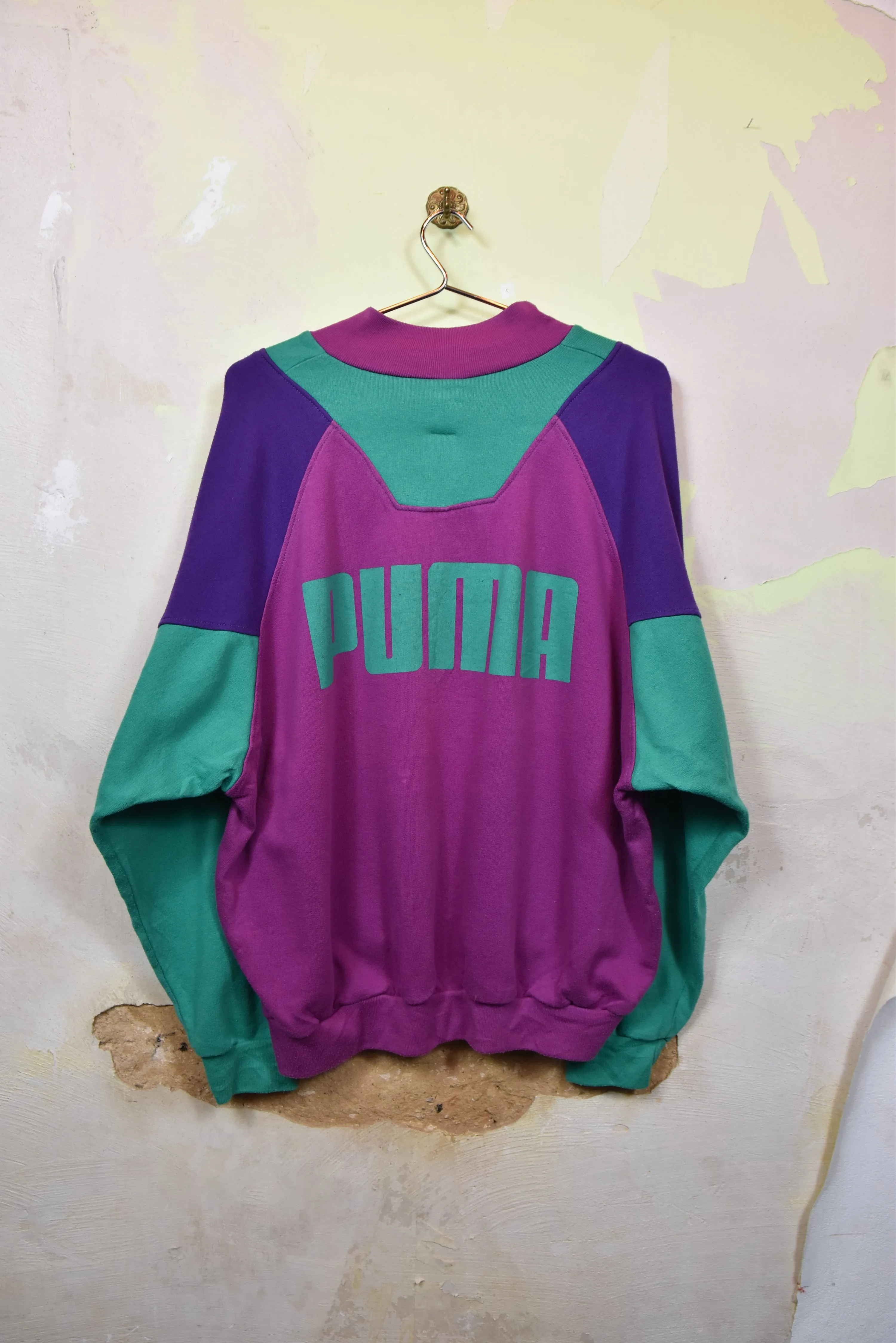 80er PUMA Colorblock Sweatshirt, Gr. L