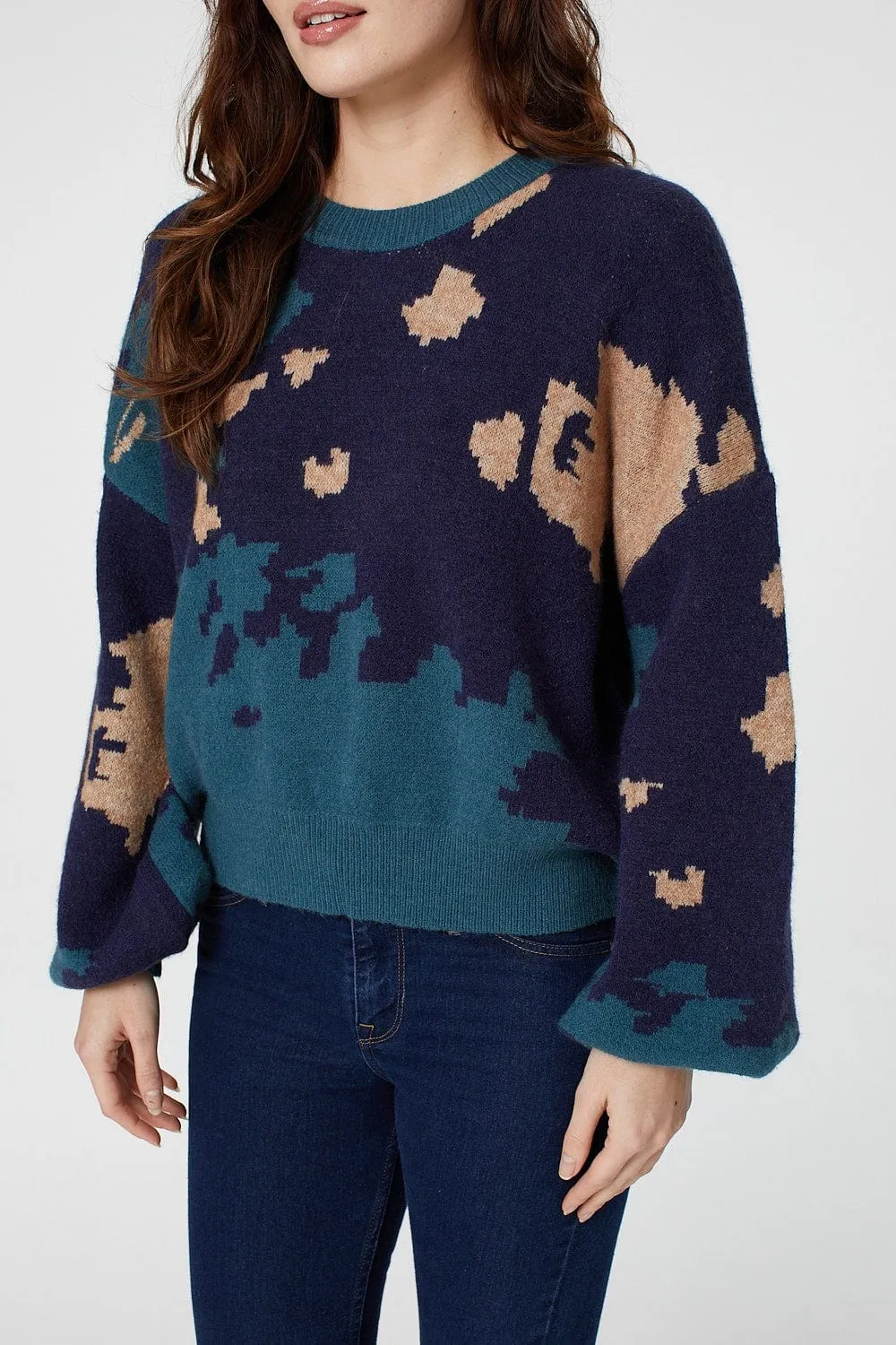 Abstract Oversized Knit Jumper