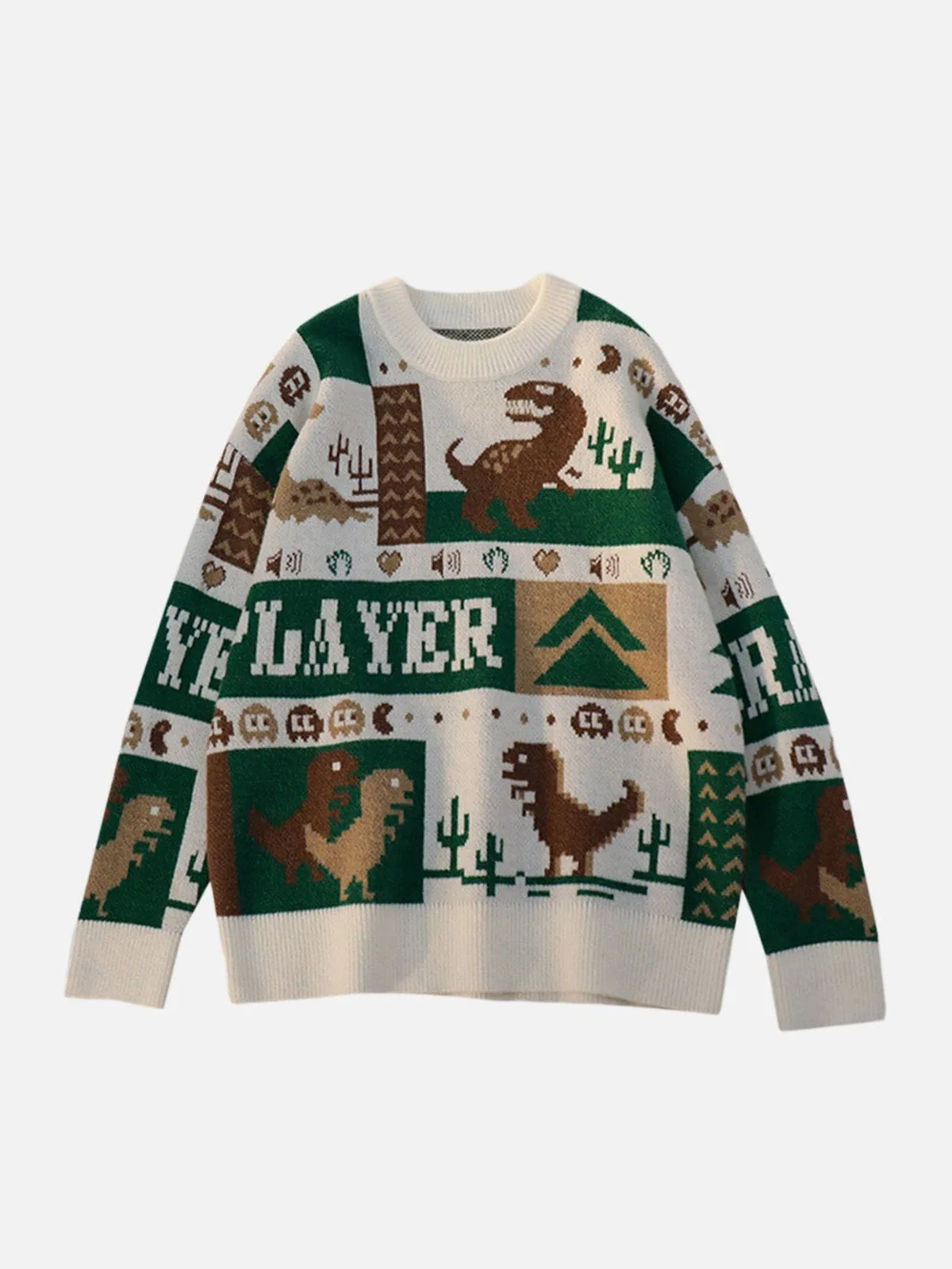 AlanBalen® - Cartoon Pixel Dinosaur Sweater