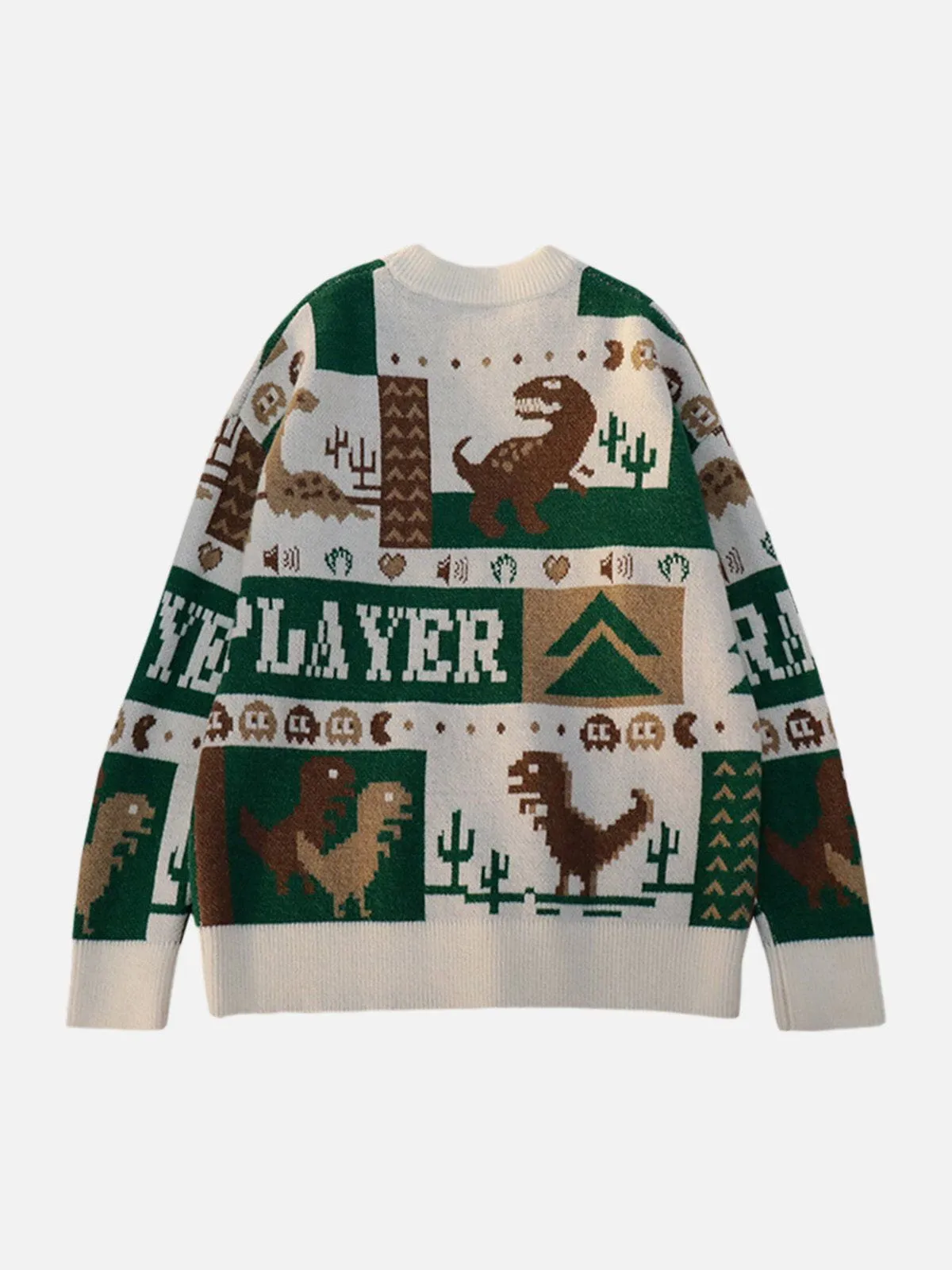 AlanBalen® - Cartoon Pixel Dinosaur Sweater