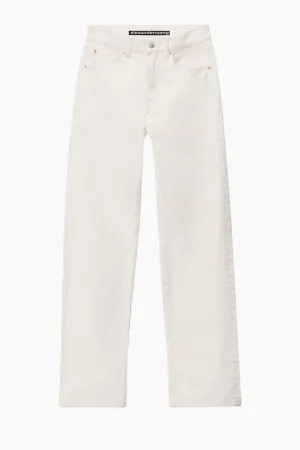 Alexander Wang EZ Mid Rise Relaxed Straight Jeans - Vintage White