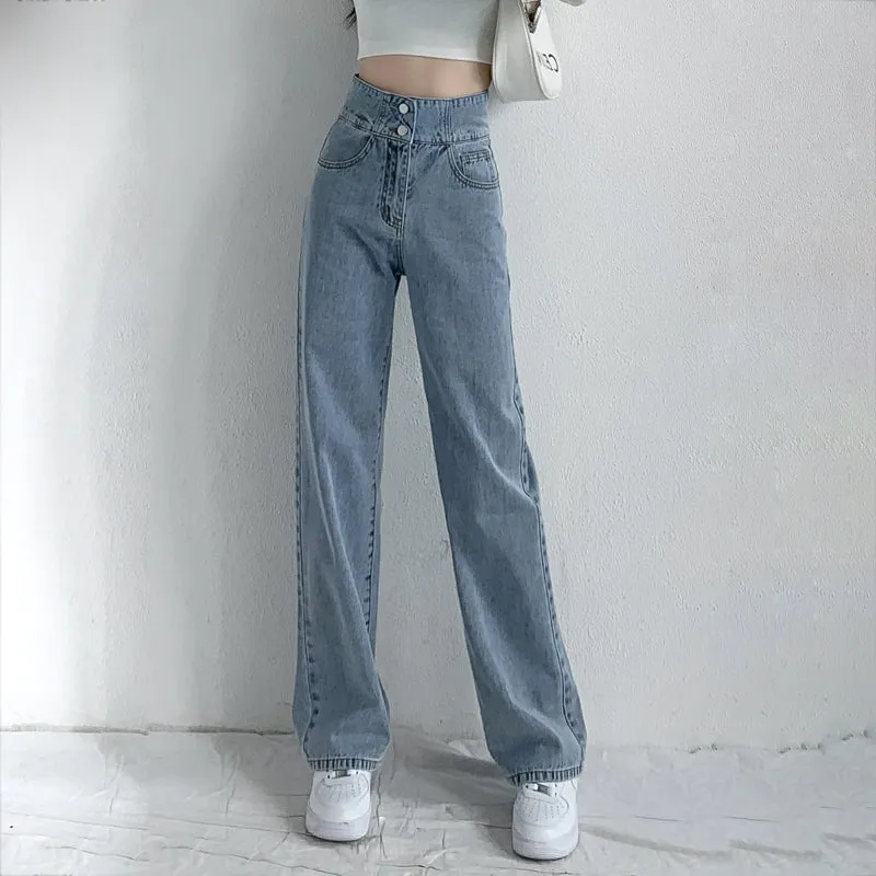 Amy Fashion - Casual Fashion Straight Leg Jeans