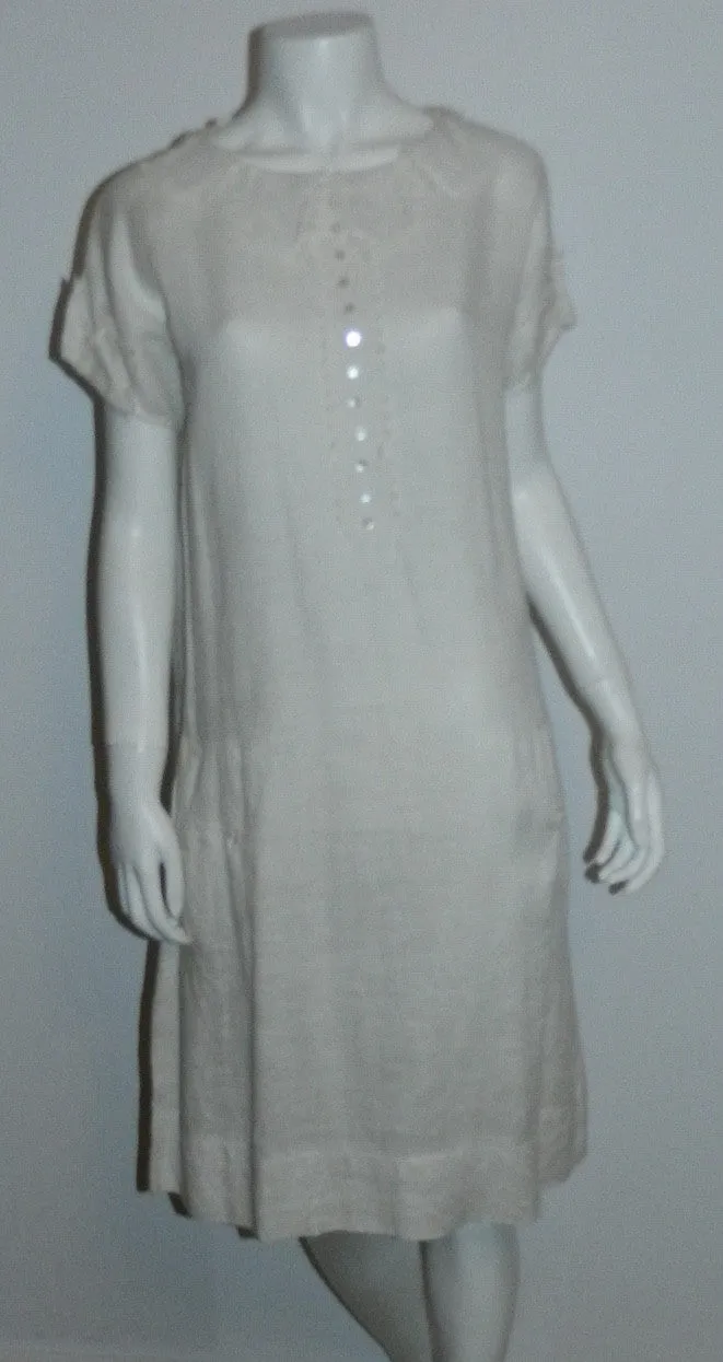 antique white linen drop waist dress 1910s 1920s vintage sporting attire