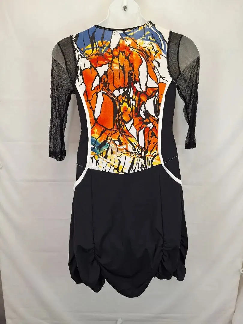 Assorted Brands Funky Abstract Mesh Sleeve Mini Dress Size 12