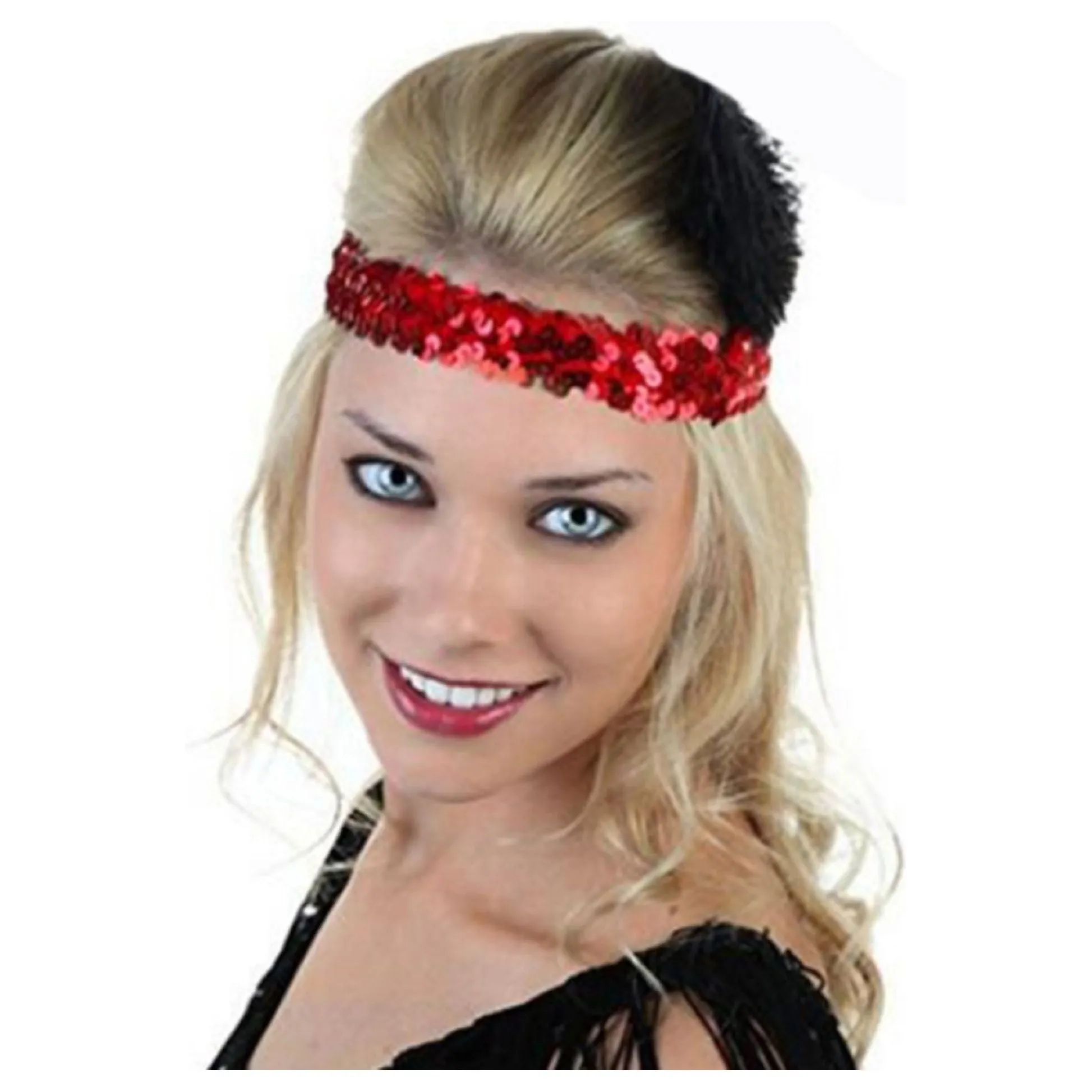 Black and Gold Sequin Headbands - 12 Pack