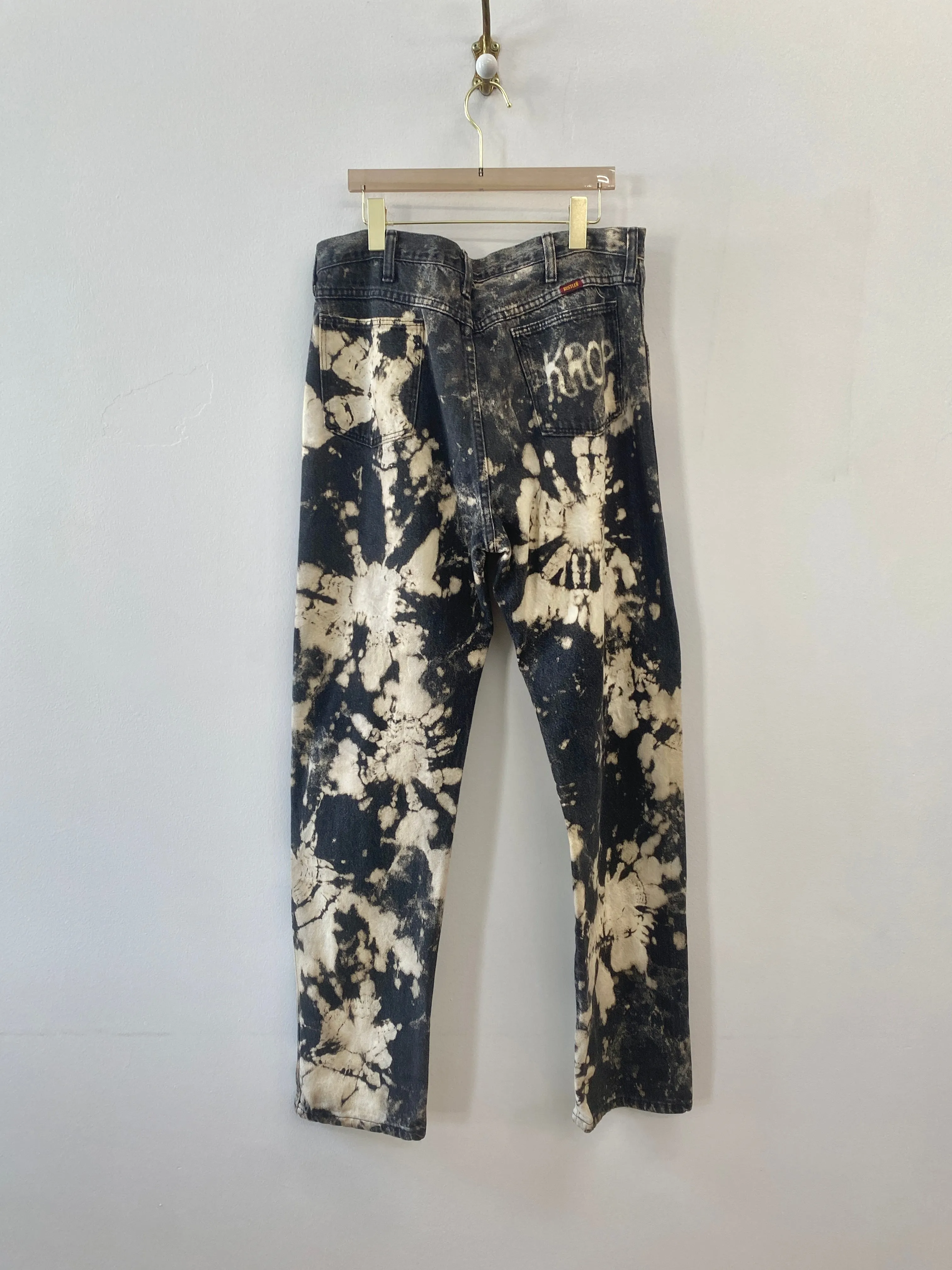 Black Rustler Acid Wash Jeans (Reworked)