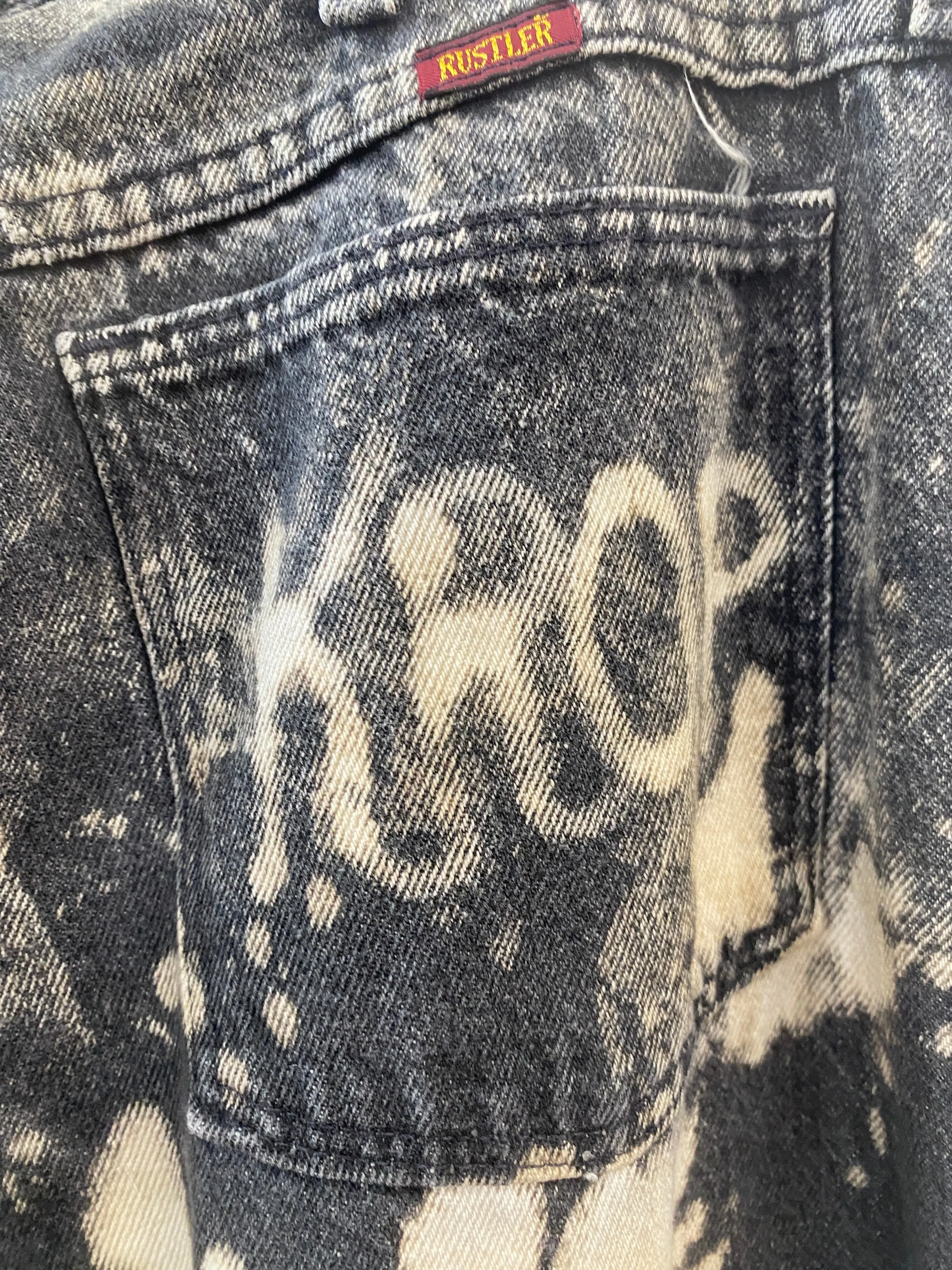 Black Rustler Acid Wash Jeans (Reworked)