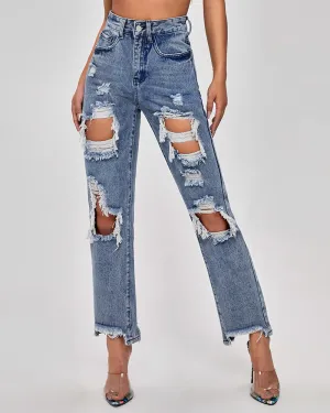 Broken Straight Leg Jeans