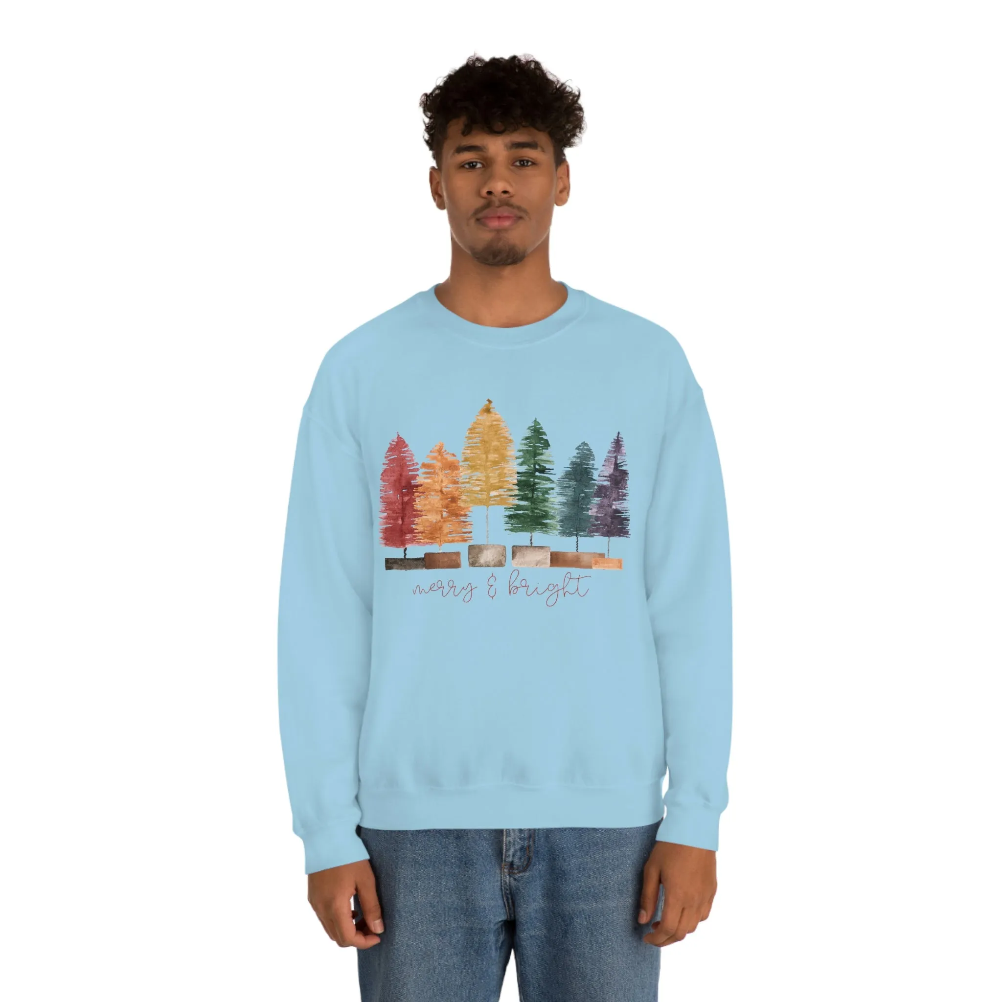 Christmas bottle brush tree Unisex Heavy Blend Crewneck Sweatshirt