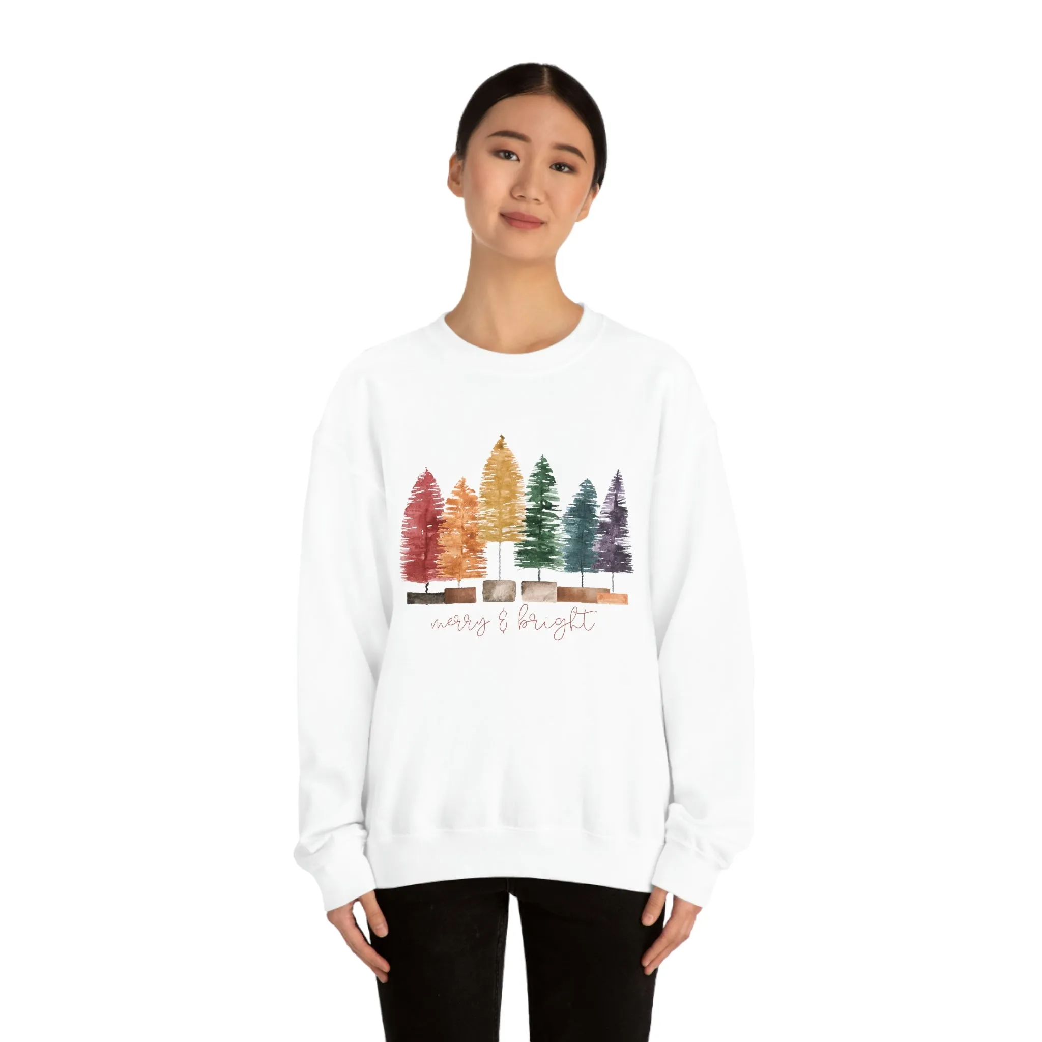 Christmas bottle brush tree Unisex Heavy Blend Crewneck Sweatshirt