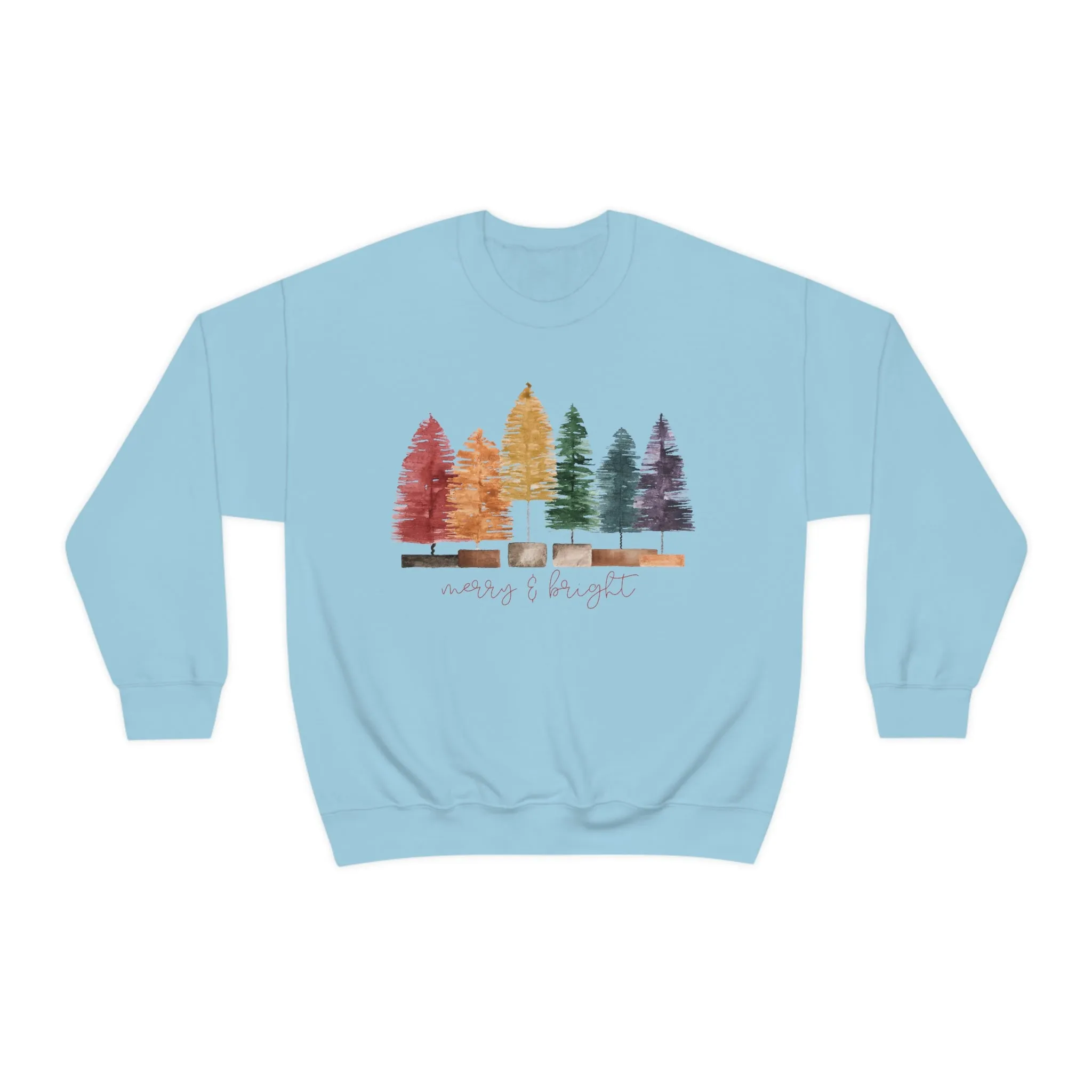 Christmas bottle brush tree Unisex Heavy Blend Crewneck Sweatshirt