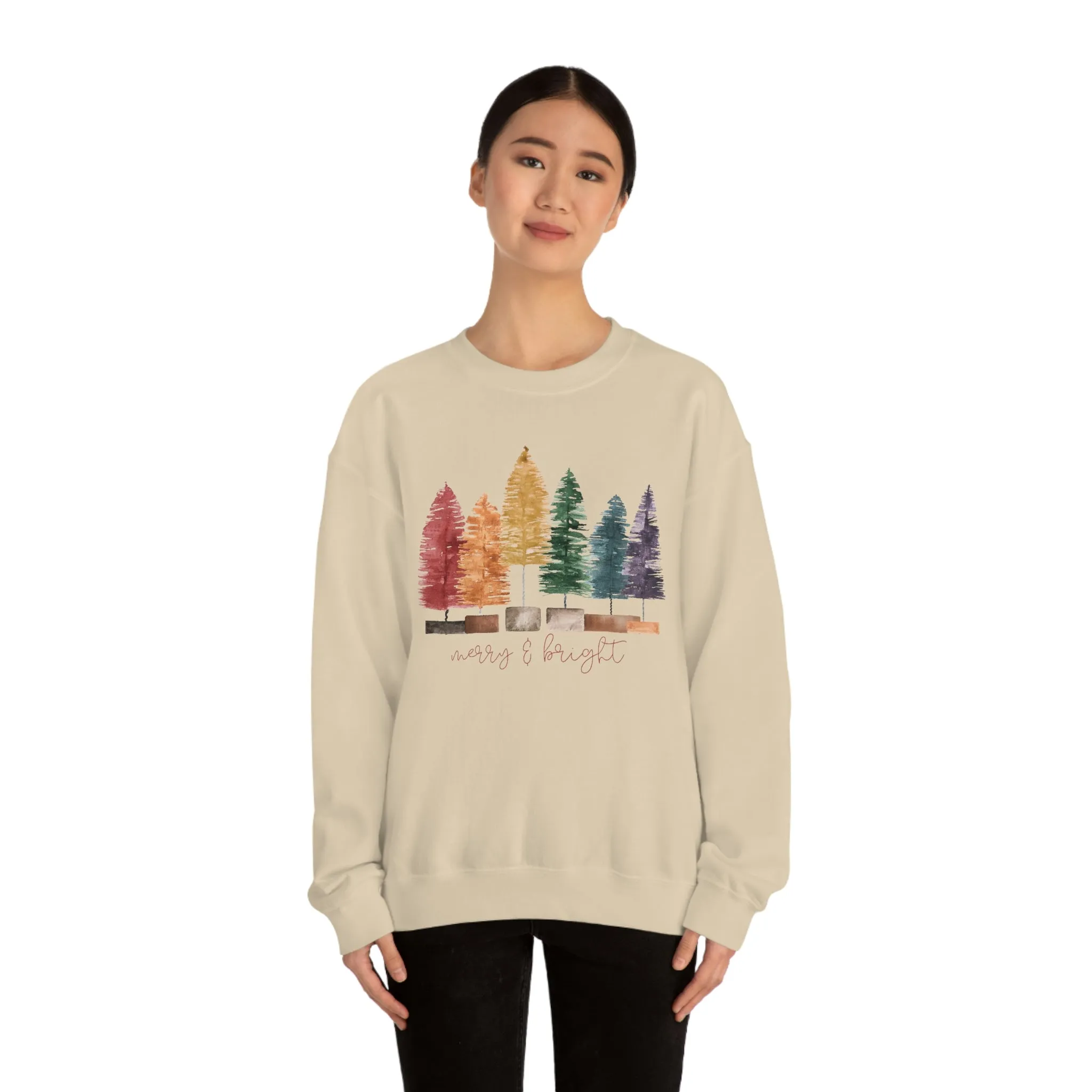 Christmas bottle brush tree Unisex Heavy Blend Crewneck Sweatshirt