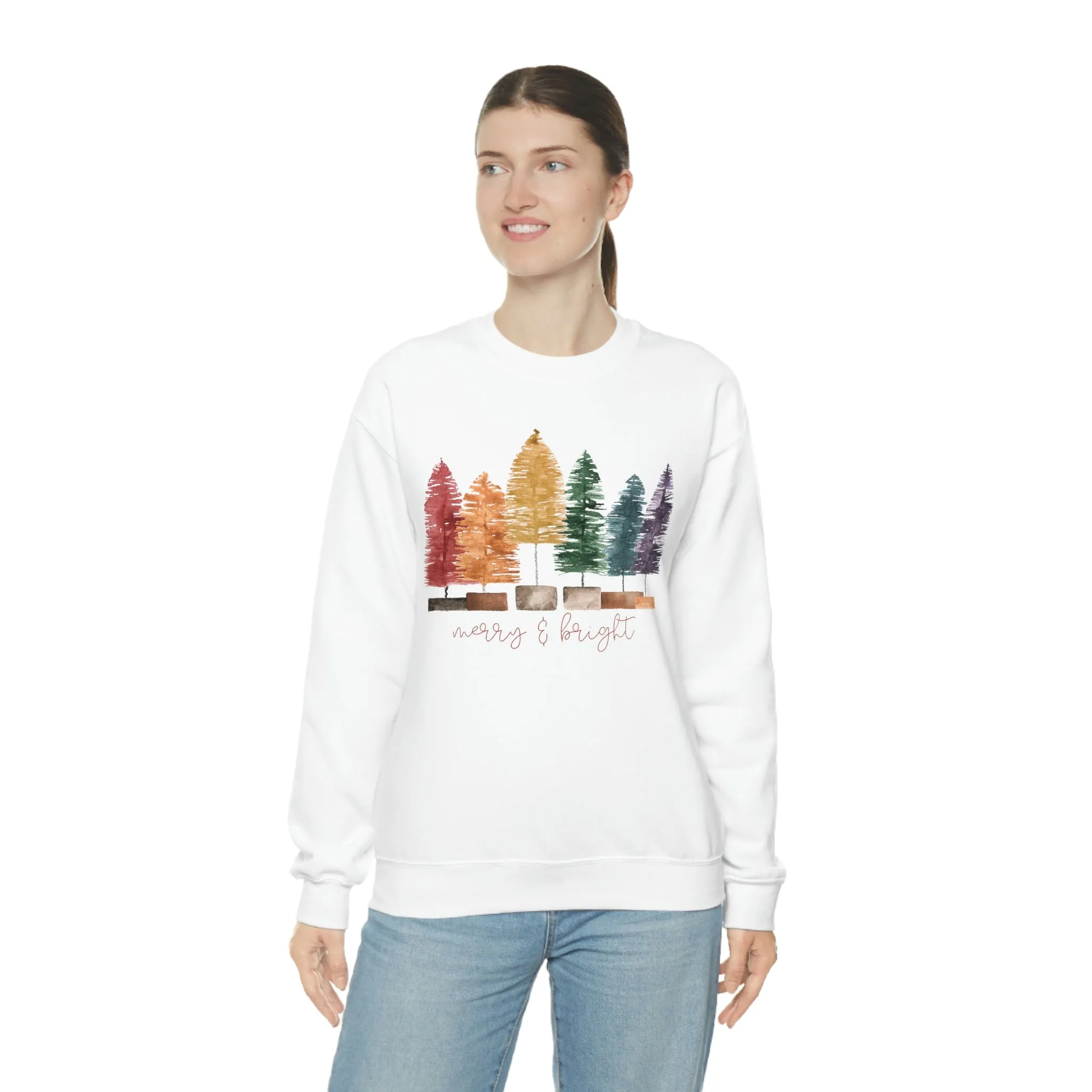 Christmas bottle brush tree Unisex Heavy Blend Crewneck Sweatshirt