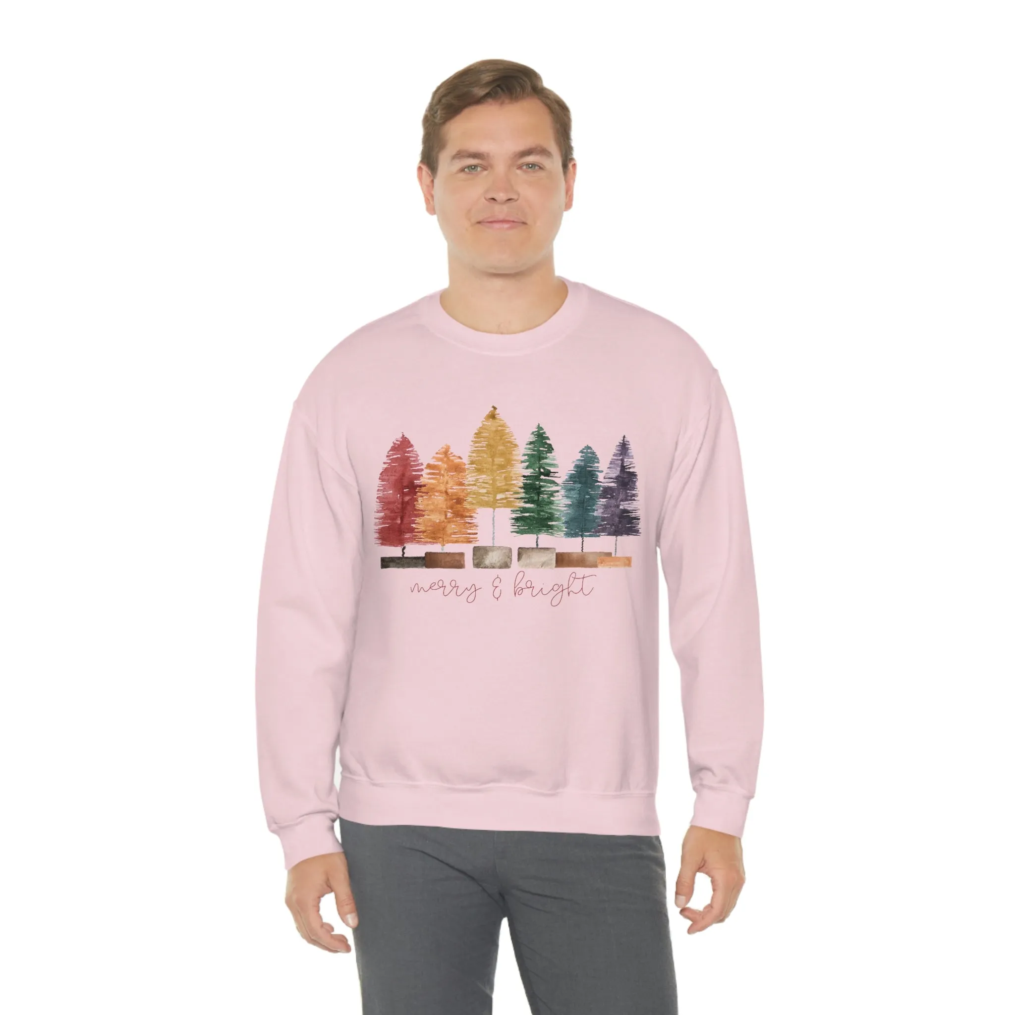 Christmas bottle brush tree Unisex Heavy Blend Crewneck Sweatshirt