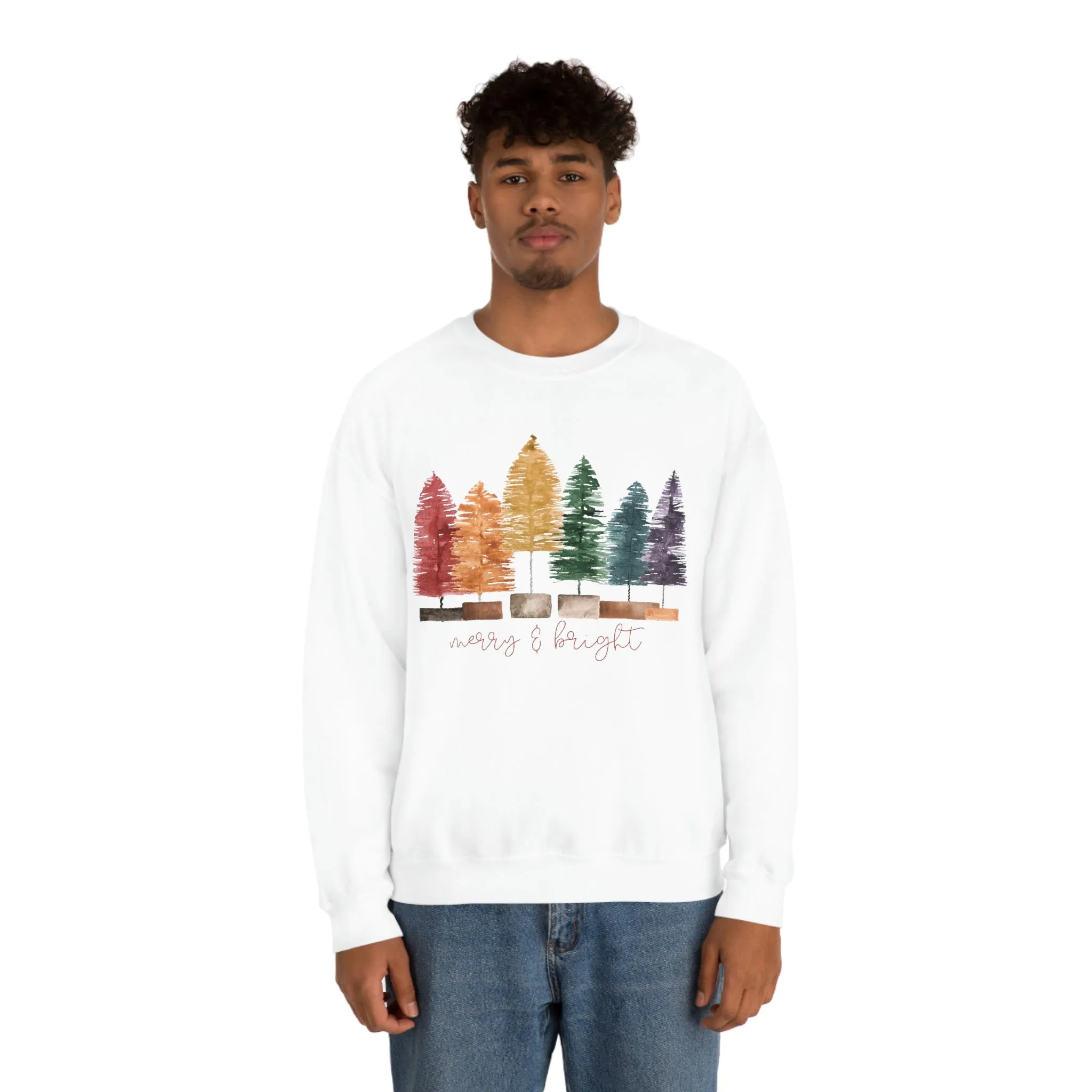 Christmas bottle brush tree Unisex Heavy Blend Crewneck Sweatshirt