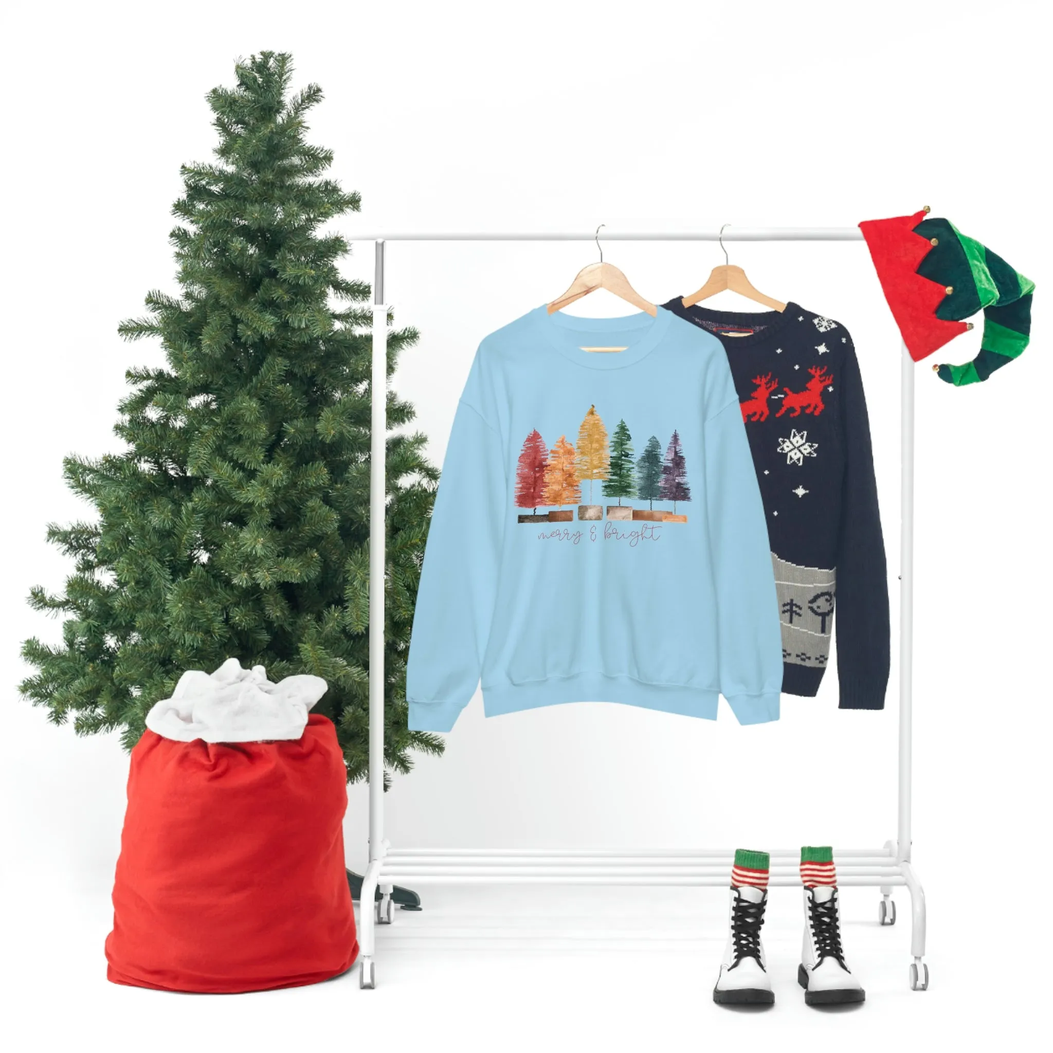 Christmas bottle brush tree Unisex Heavy Blend Crewneck Sweatshirt