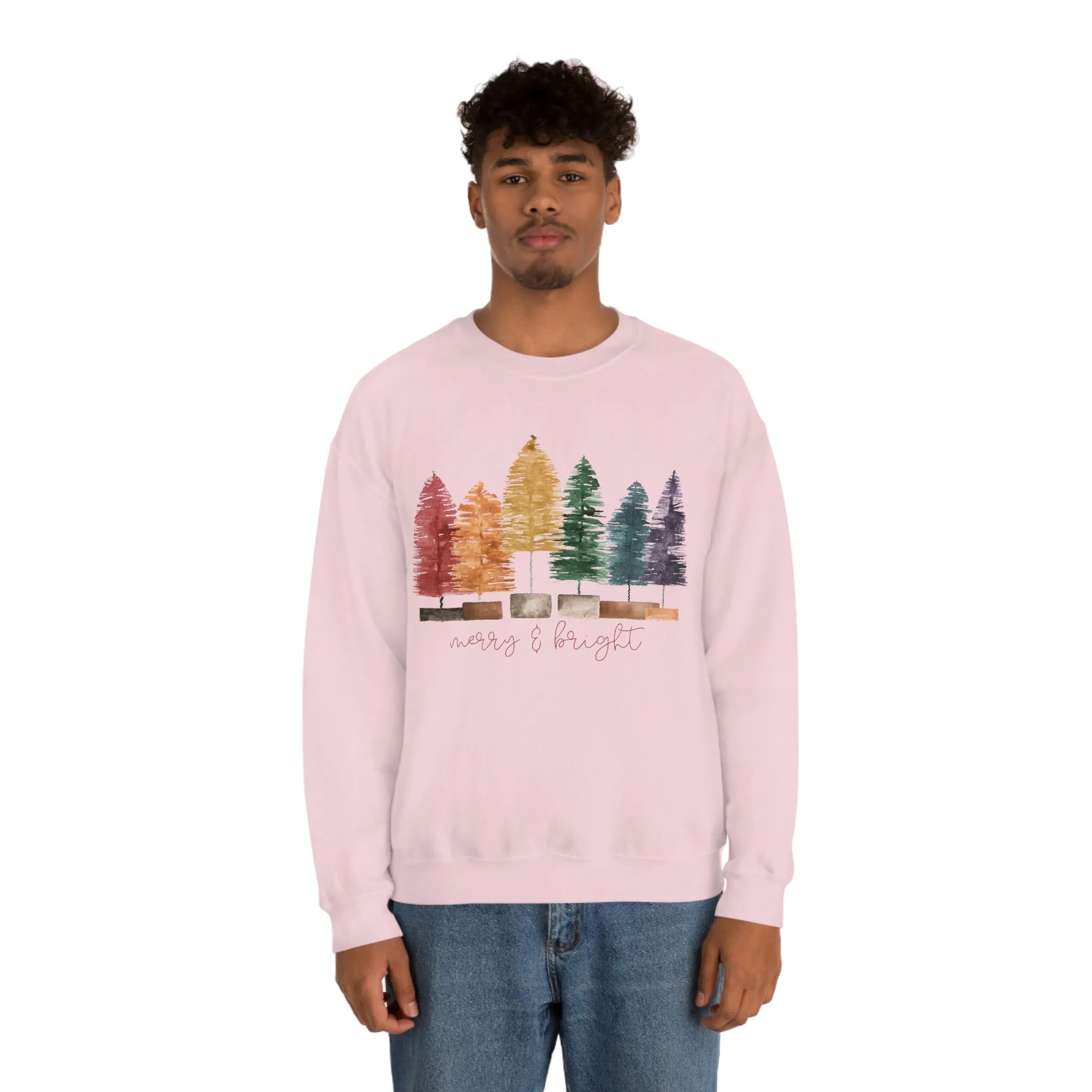 Christmas bottle brush tree Unisex Heavy Blend Crewneck Sweatshirt