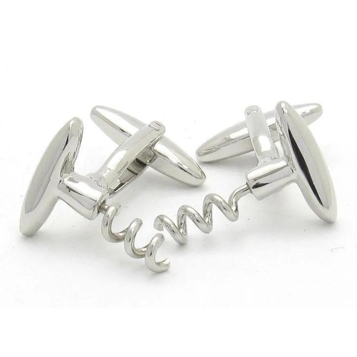 Corkscrew Wine Cufflinks