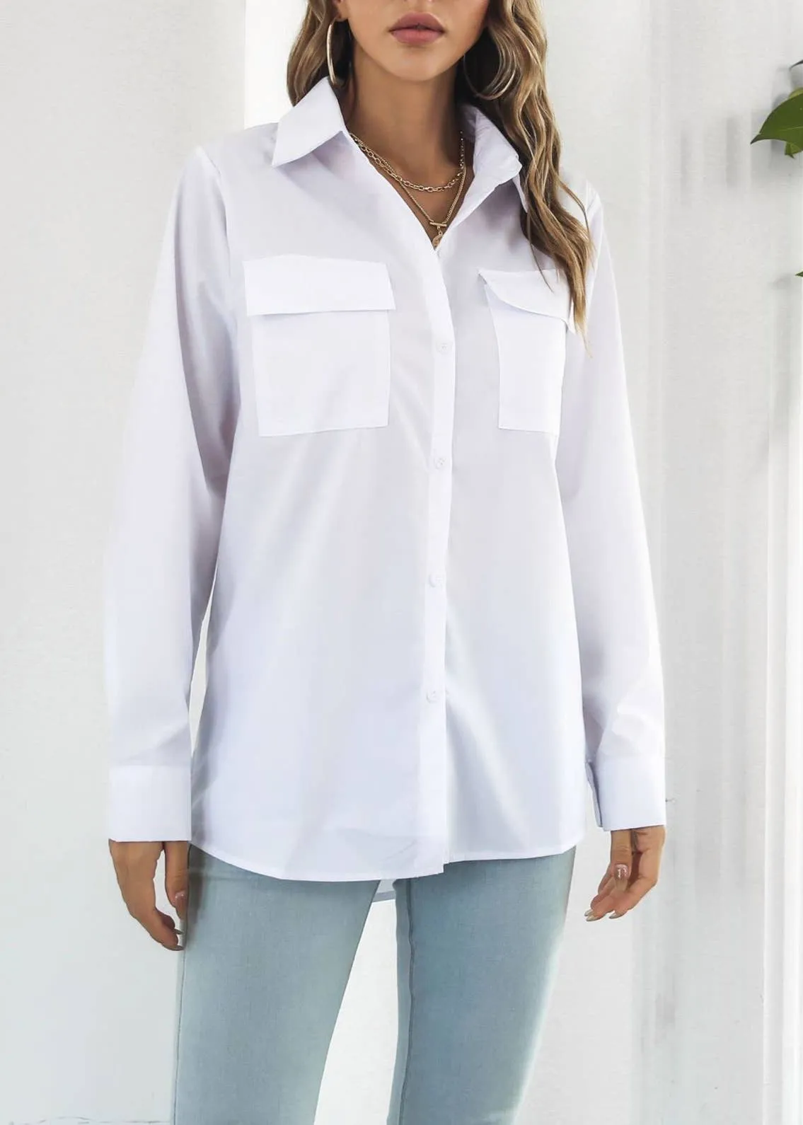 Crisp White Cotton Button Down Shirt