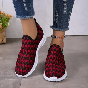 deanwangkt - Red Casual Patchwork Round Comfortable Shoes