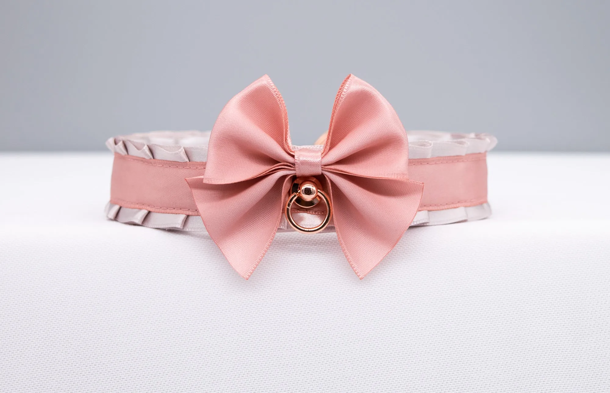 Dusty Lilac and Mauve Rose Gold Collar with Bow