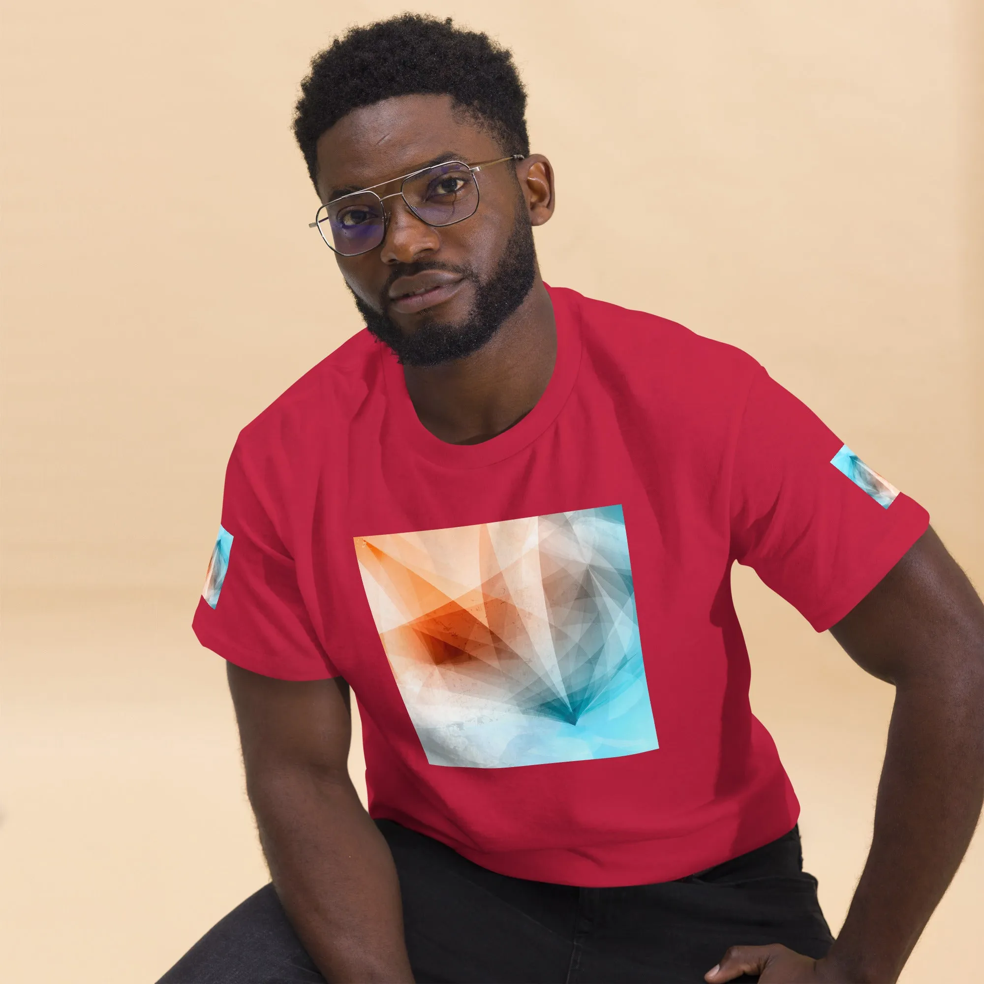 Elevate Your Style: Peach Fuzz&Blue Tee