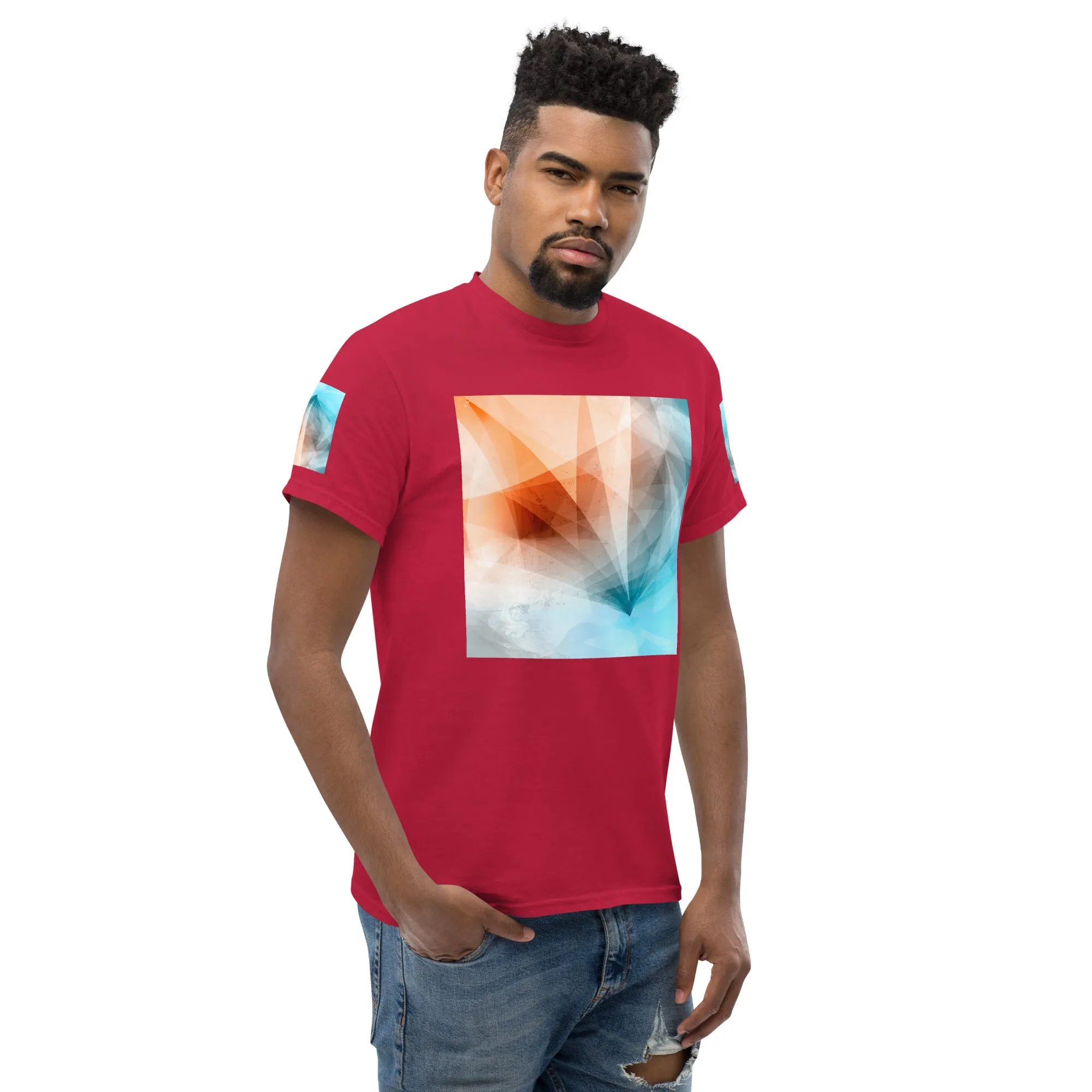 Elevate Your Style: Peach Fuzz&Blue Tee