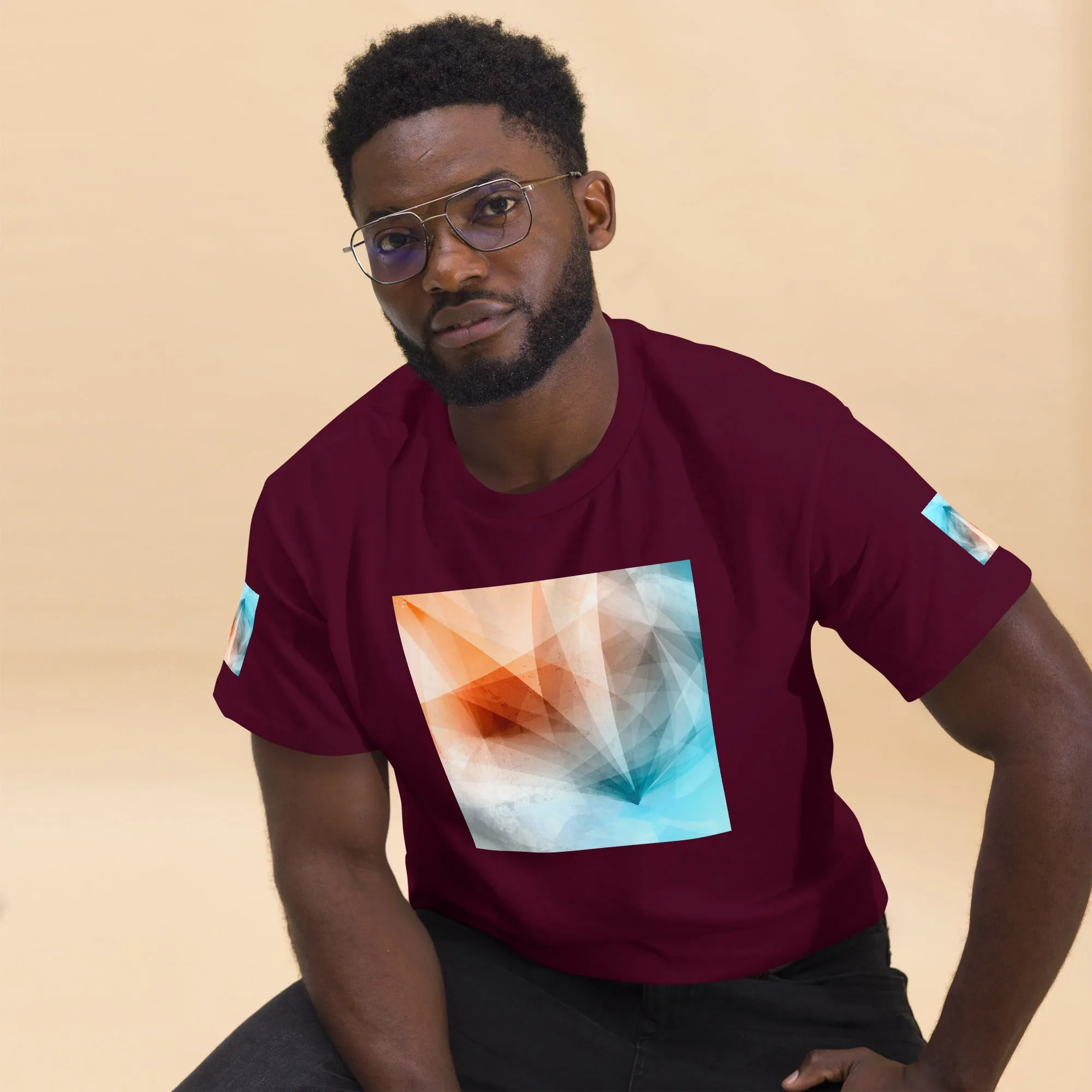 Elevate Your Style: Peach Fuzz&Blue Tee