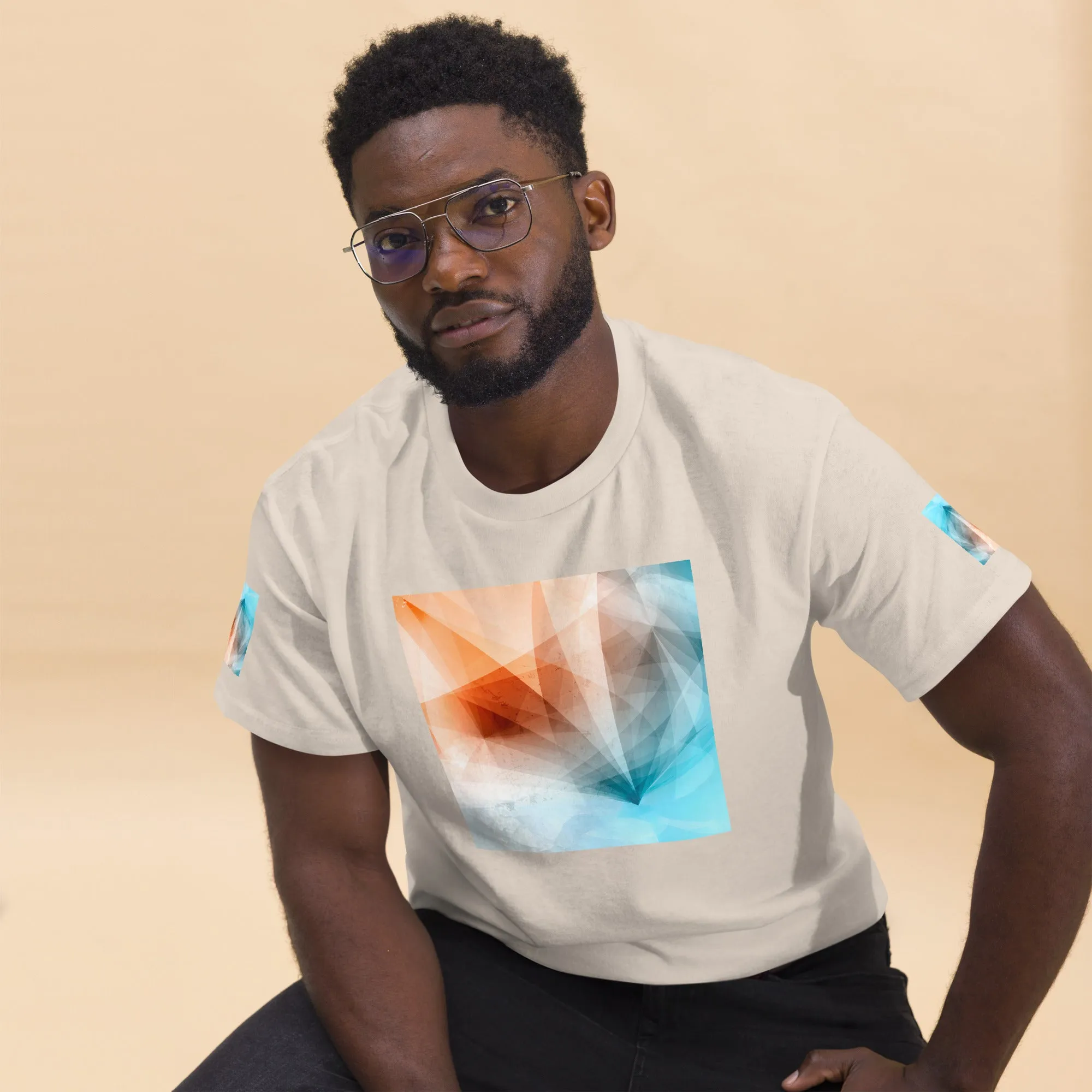 Elevate Your Style: Peach Fuzz&Blue Tee