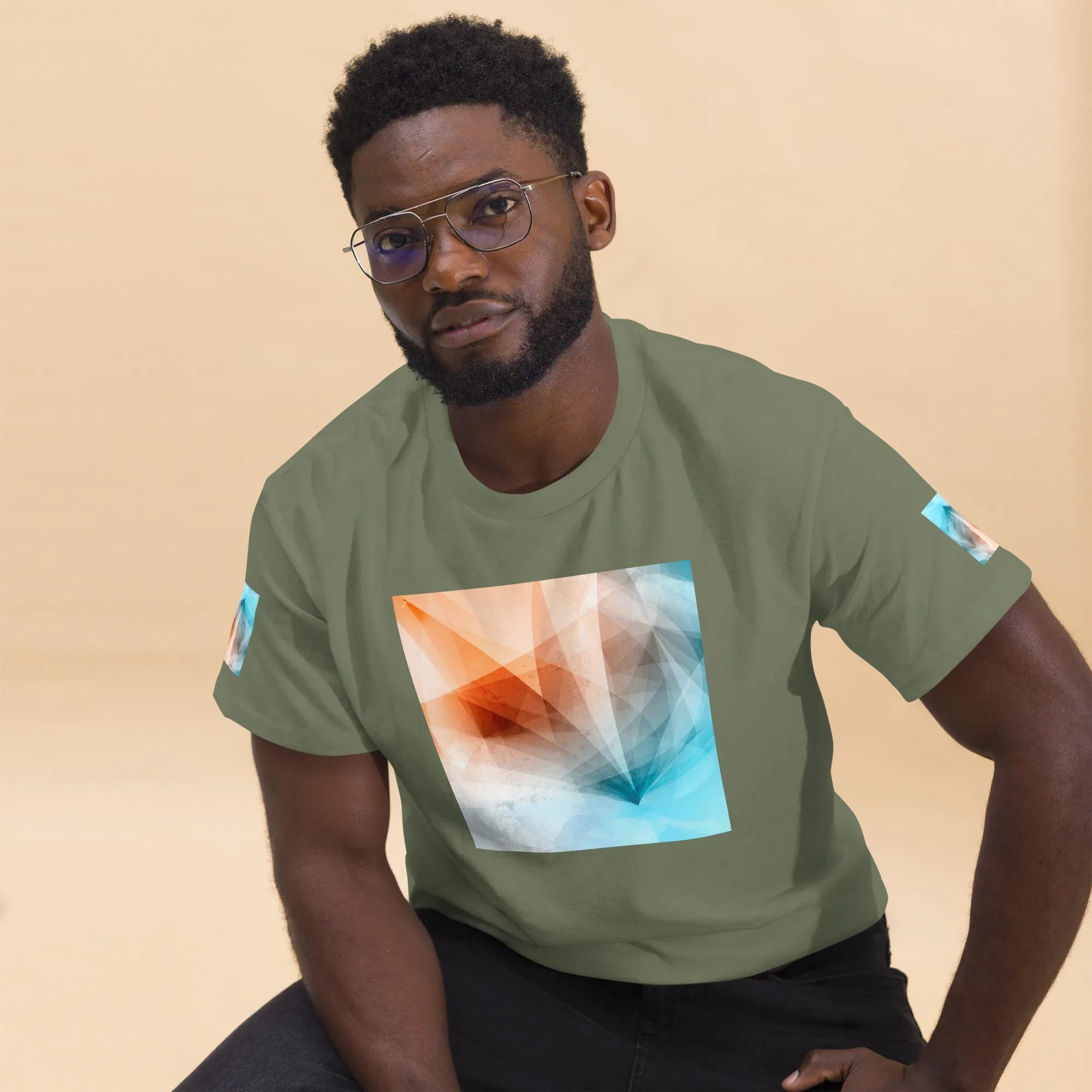 Elevate Your Style: Peach Fuzz&Blue Tee