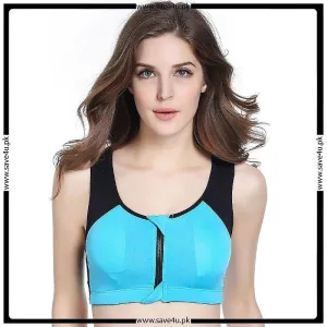 Front Open Zipper Comfortable Sports Bra