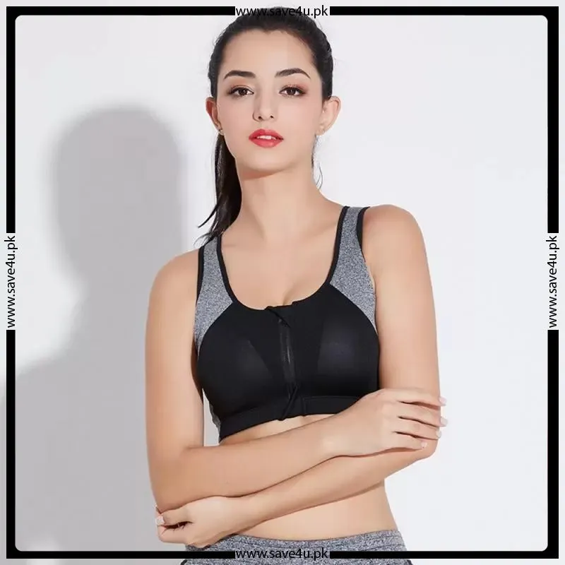 Front Open Zipper Comfortable Sports Bra