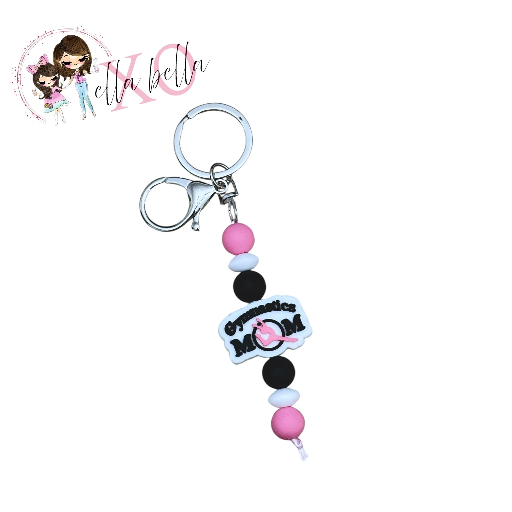 Gymnastics Mom Keychain/Beaded Keychain/Charm