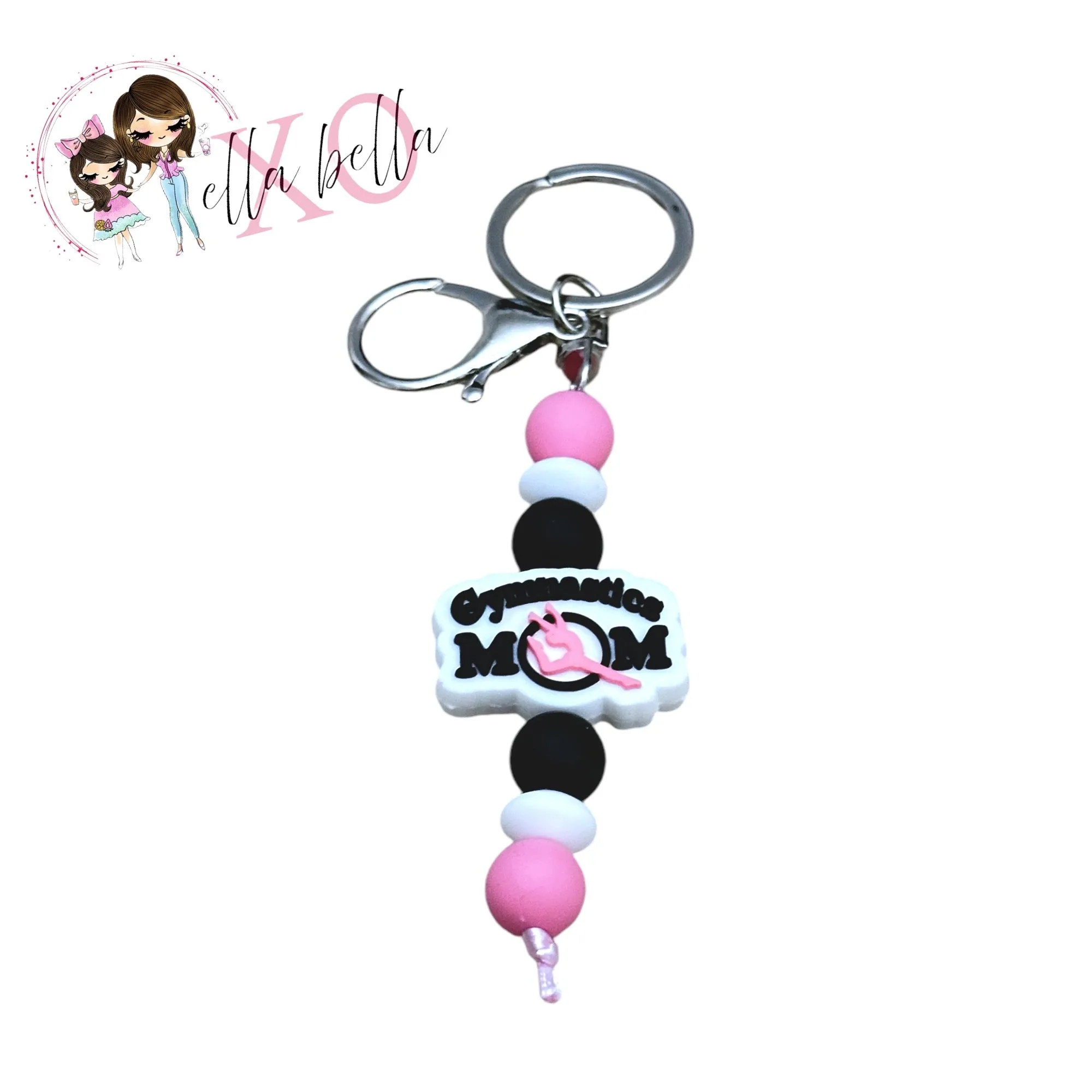 Gymnastics Mom Keychain/Beaded Keychain/Charm