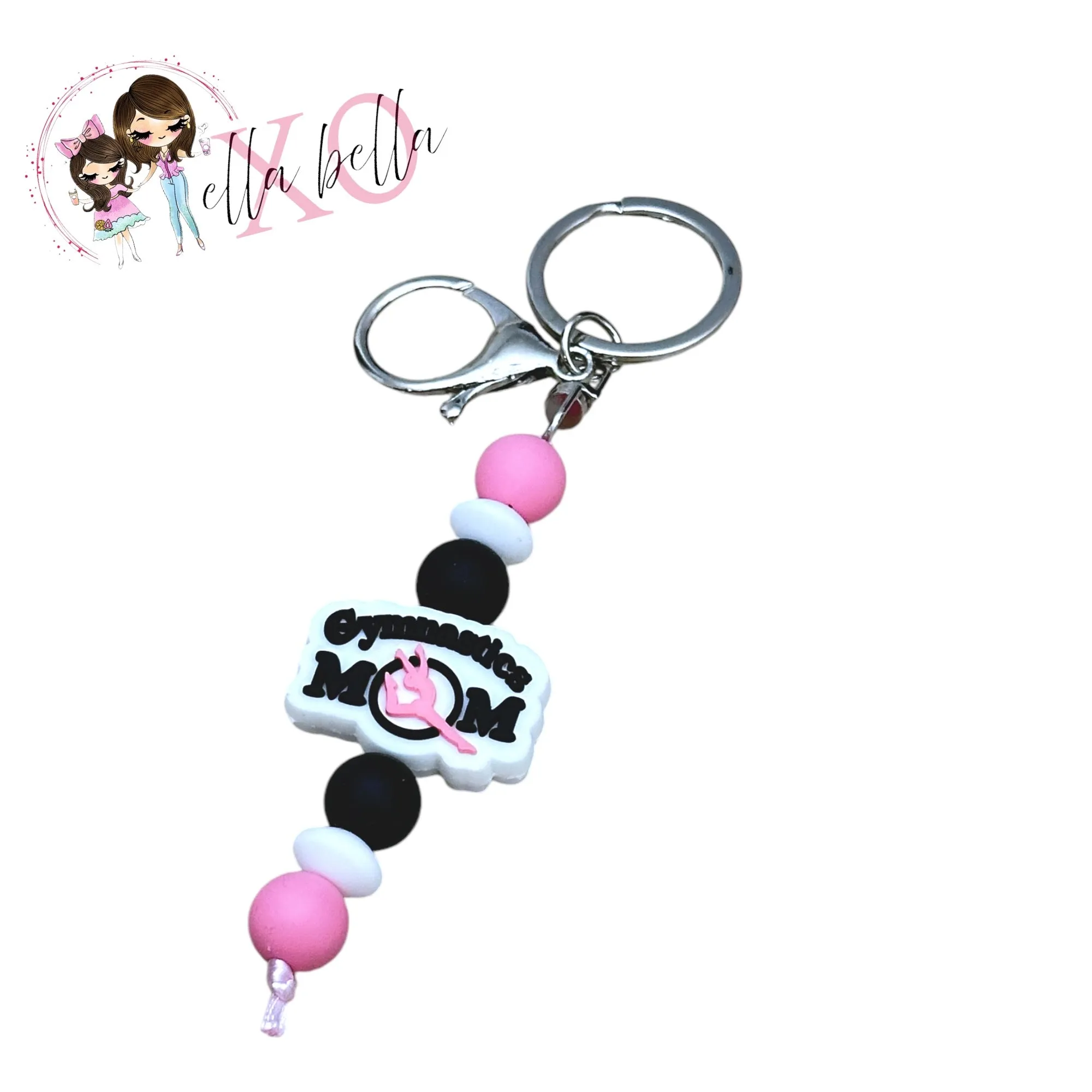 Gymnastics Mom Keychain/Beaded Keychain/Charm