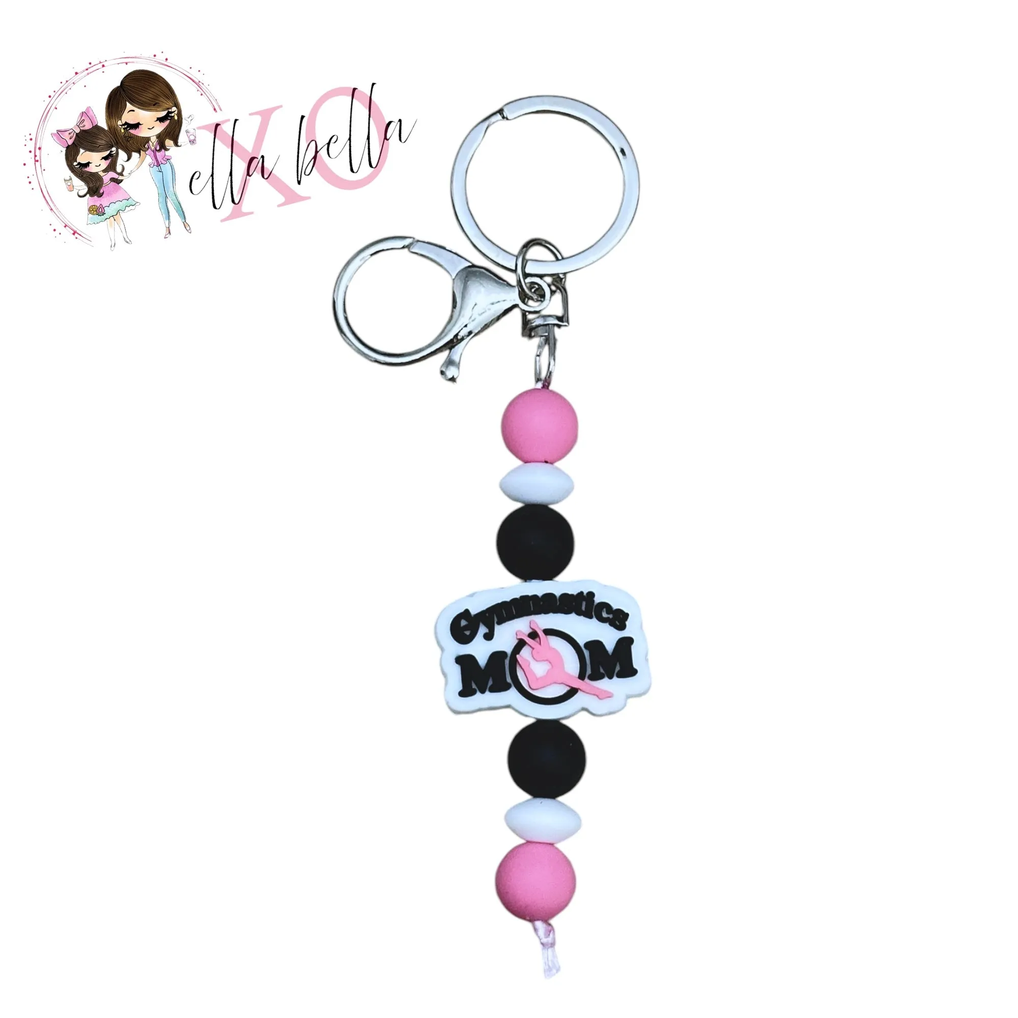 Gymnastics Mom Keychain/Beaded Keychain/Charm