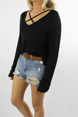 Jennifer Long Sleeve with Front Criss Cross (MADE IN USA)