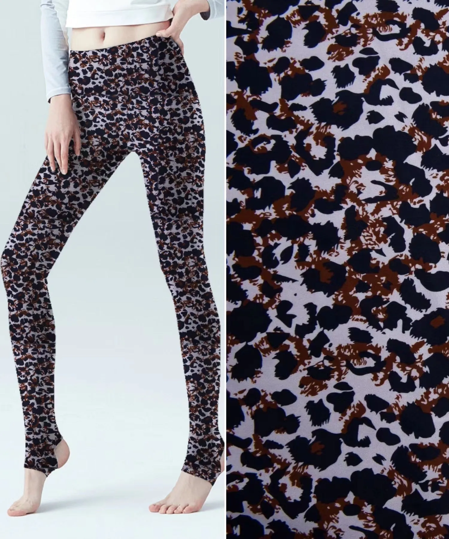 Leopard  Print  Nylon Swimwear Fabric - 587A