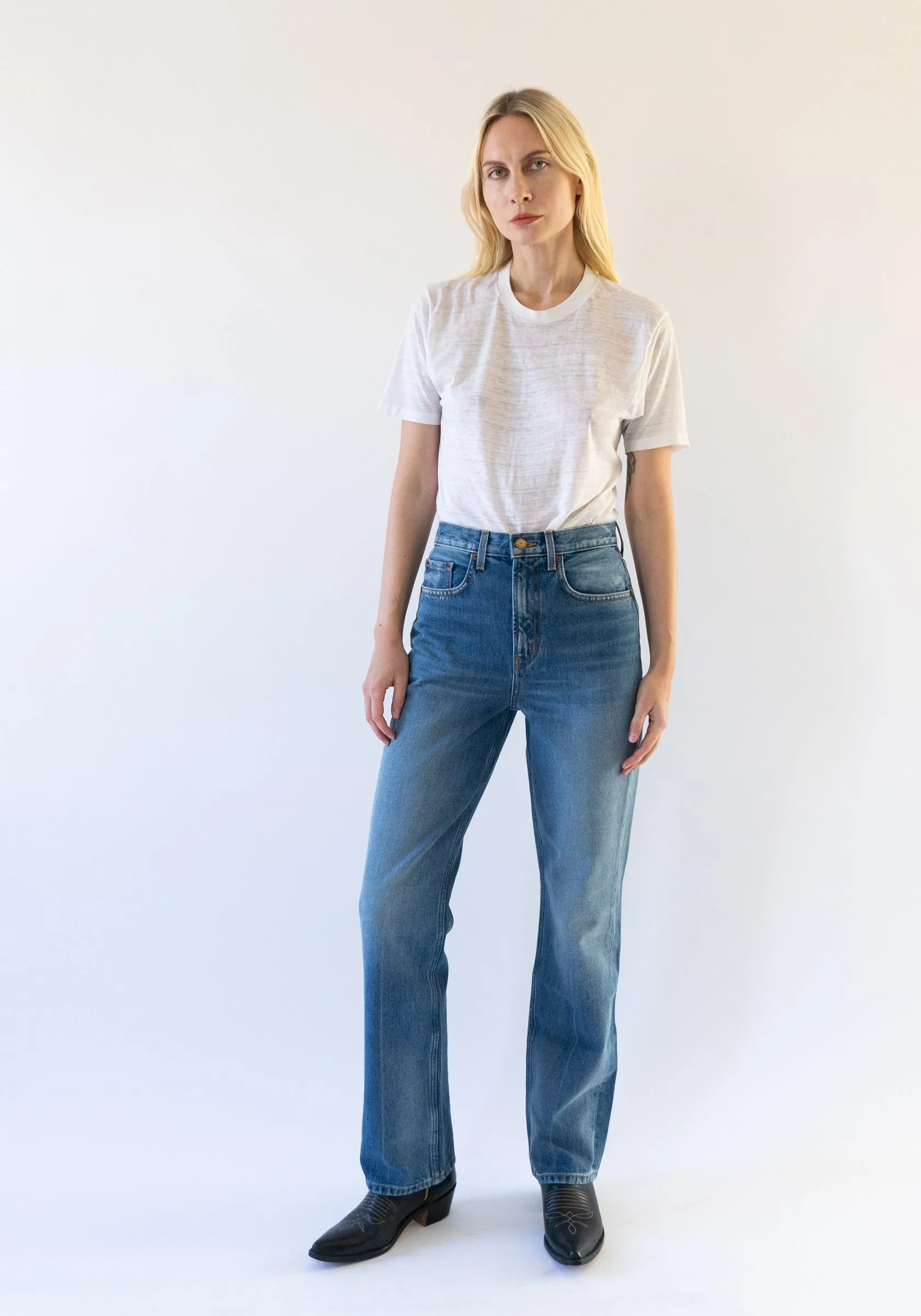 Louis Long High Straight Jean in Hyde Wash