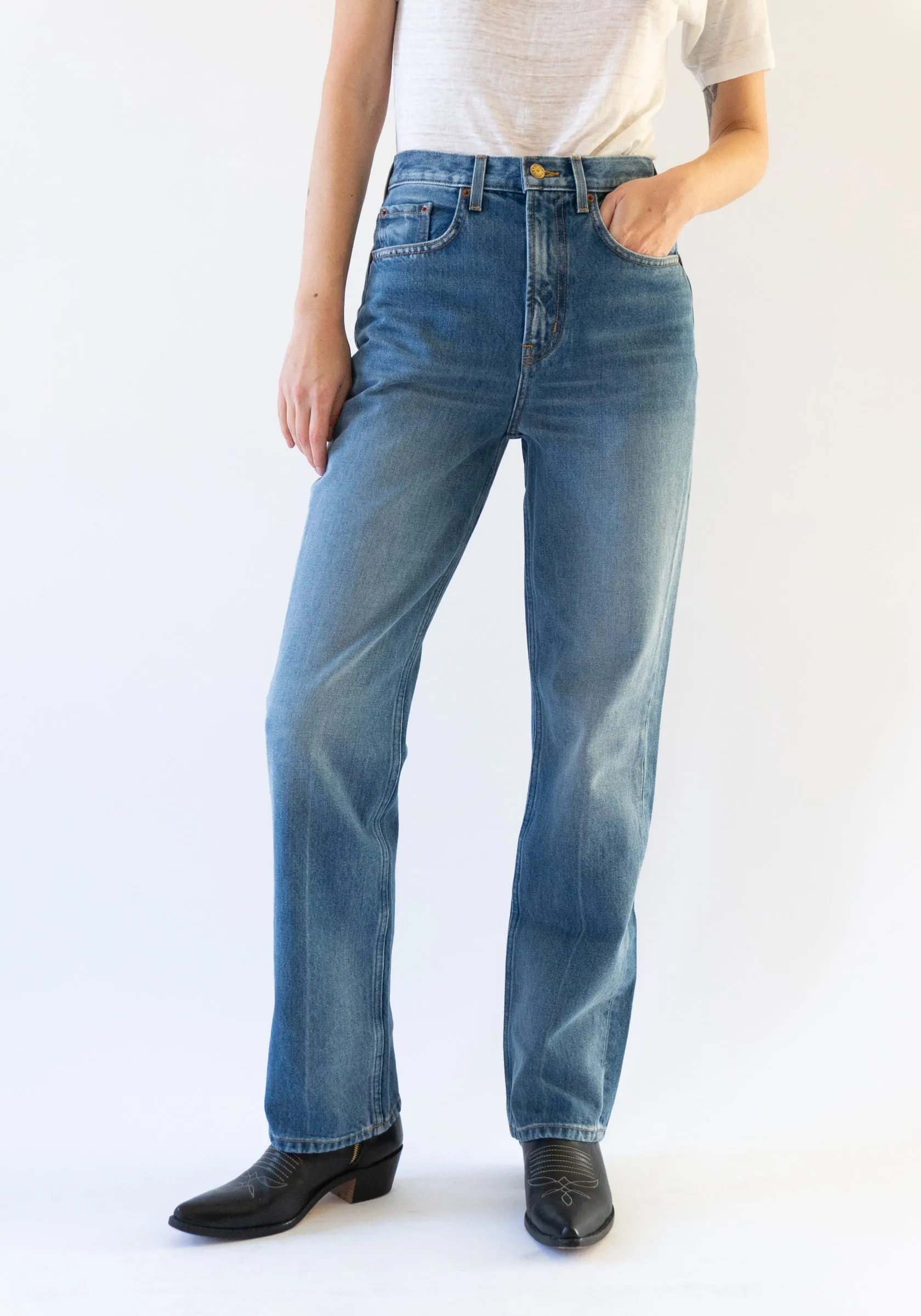 Louis Long High Straight Jean in Hyde Wash