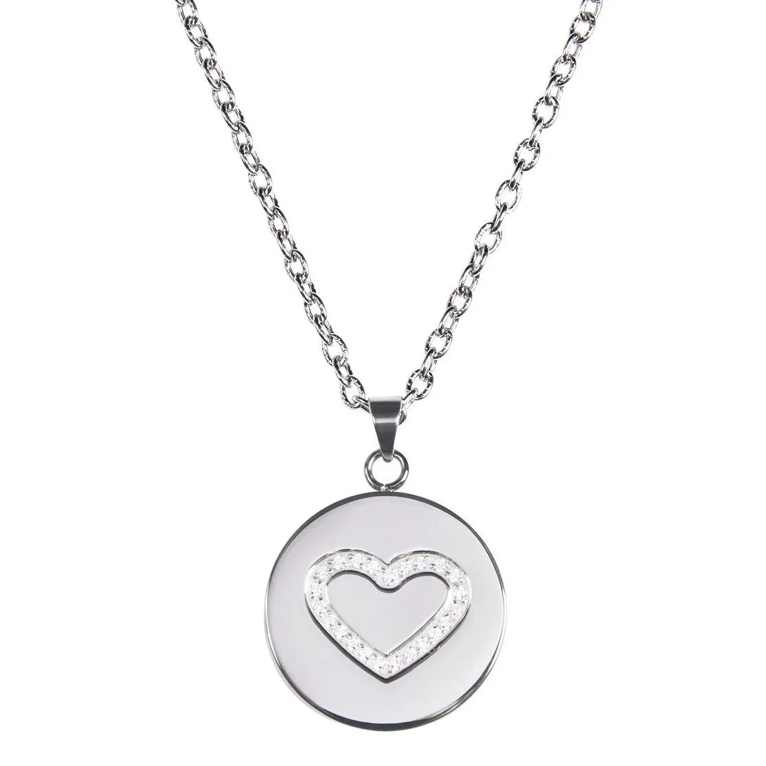 Love, Faith, & Survival Cubic Zirconia Disc Necklace