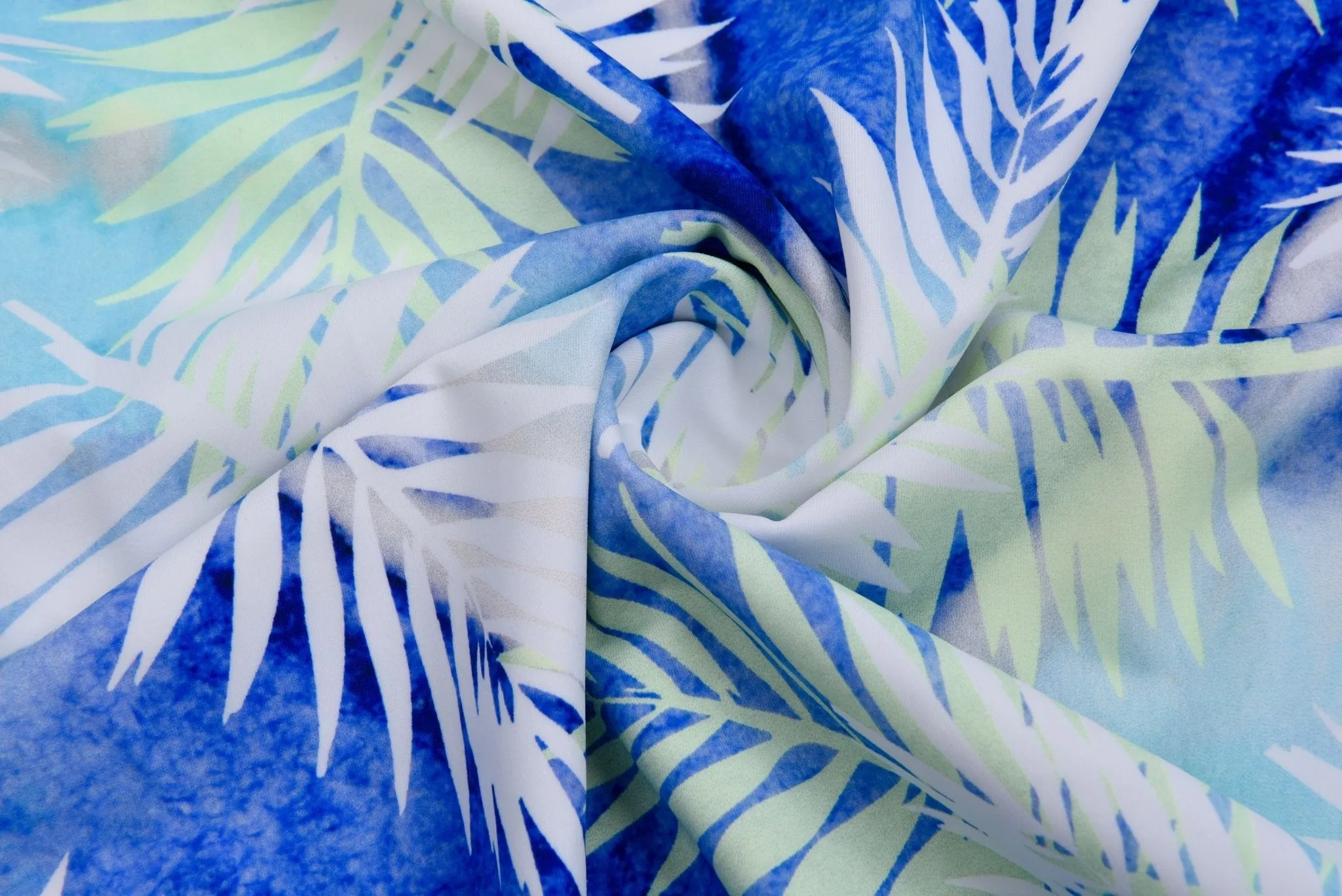 Palm Leaves Print  Nylon Swimwear Fabric - WLL240A