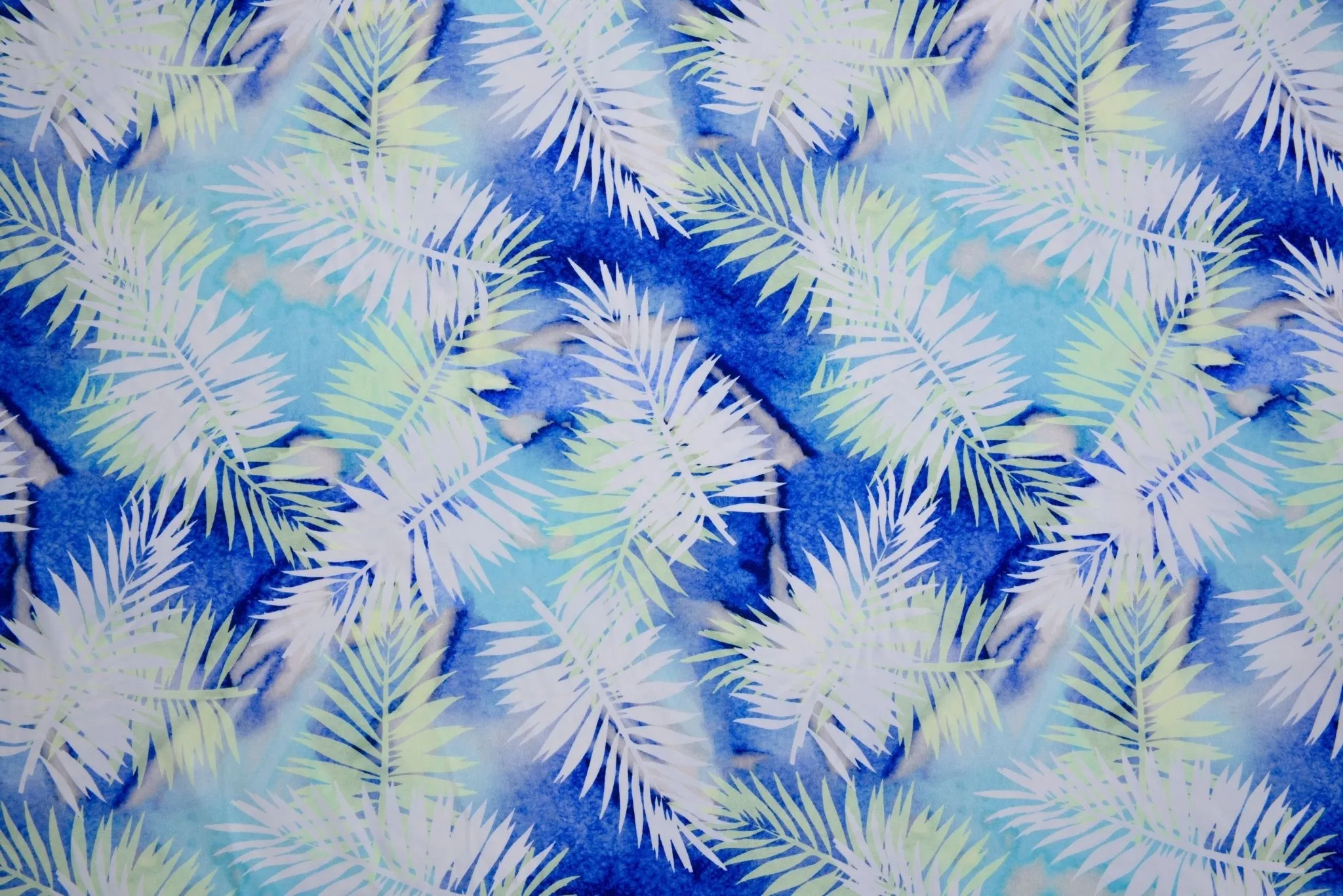 Palm Leaves Print  Nylon Swimwear Fabric - WLL240A