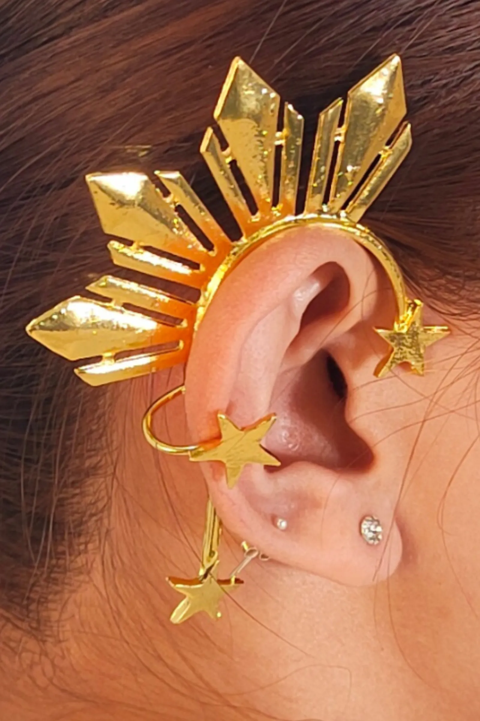 Radiant Philippine Sun and Stars Ear Cuff - LZ010