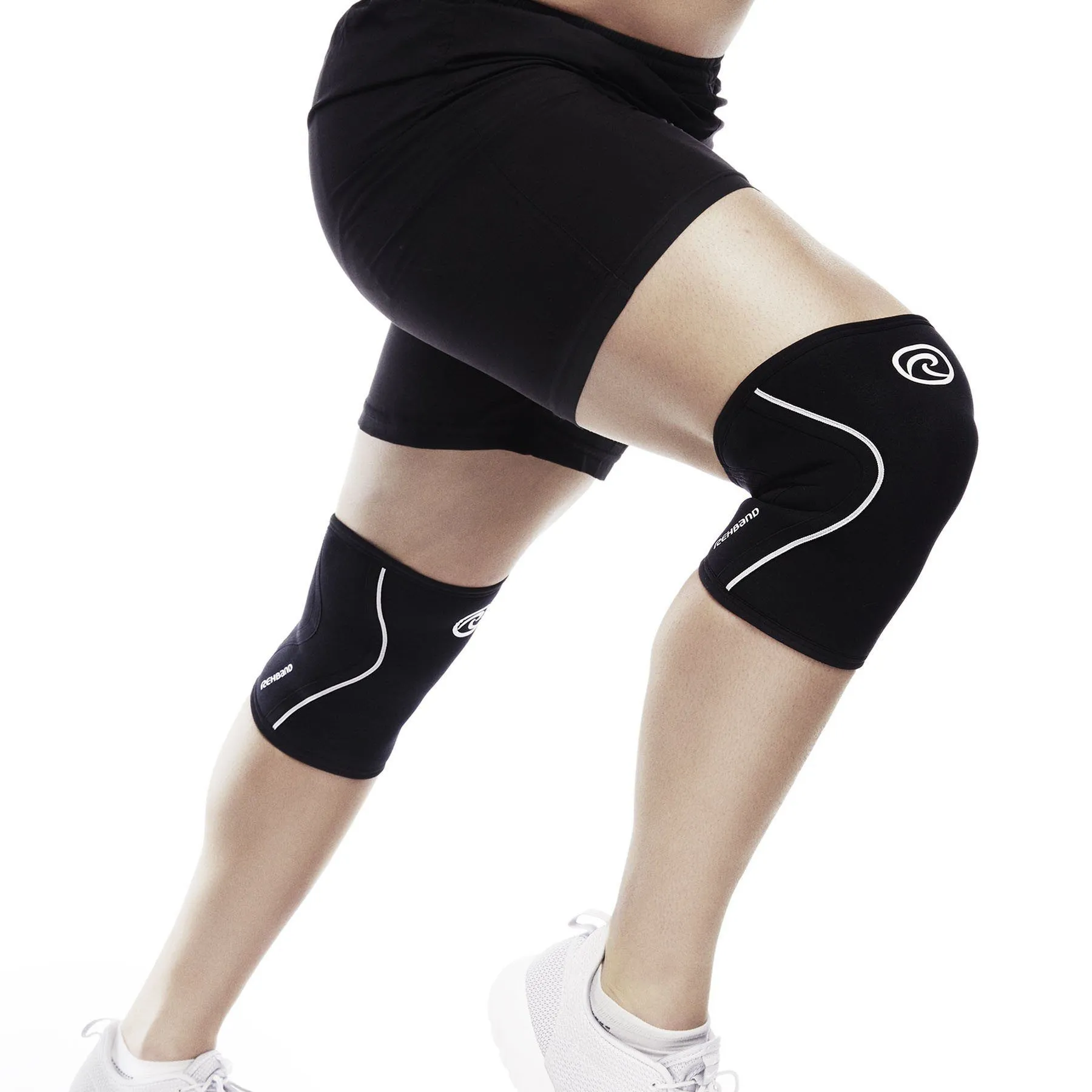 Rehband RX Knee Sleeve - 5mm - Black/White - SINGLE