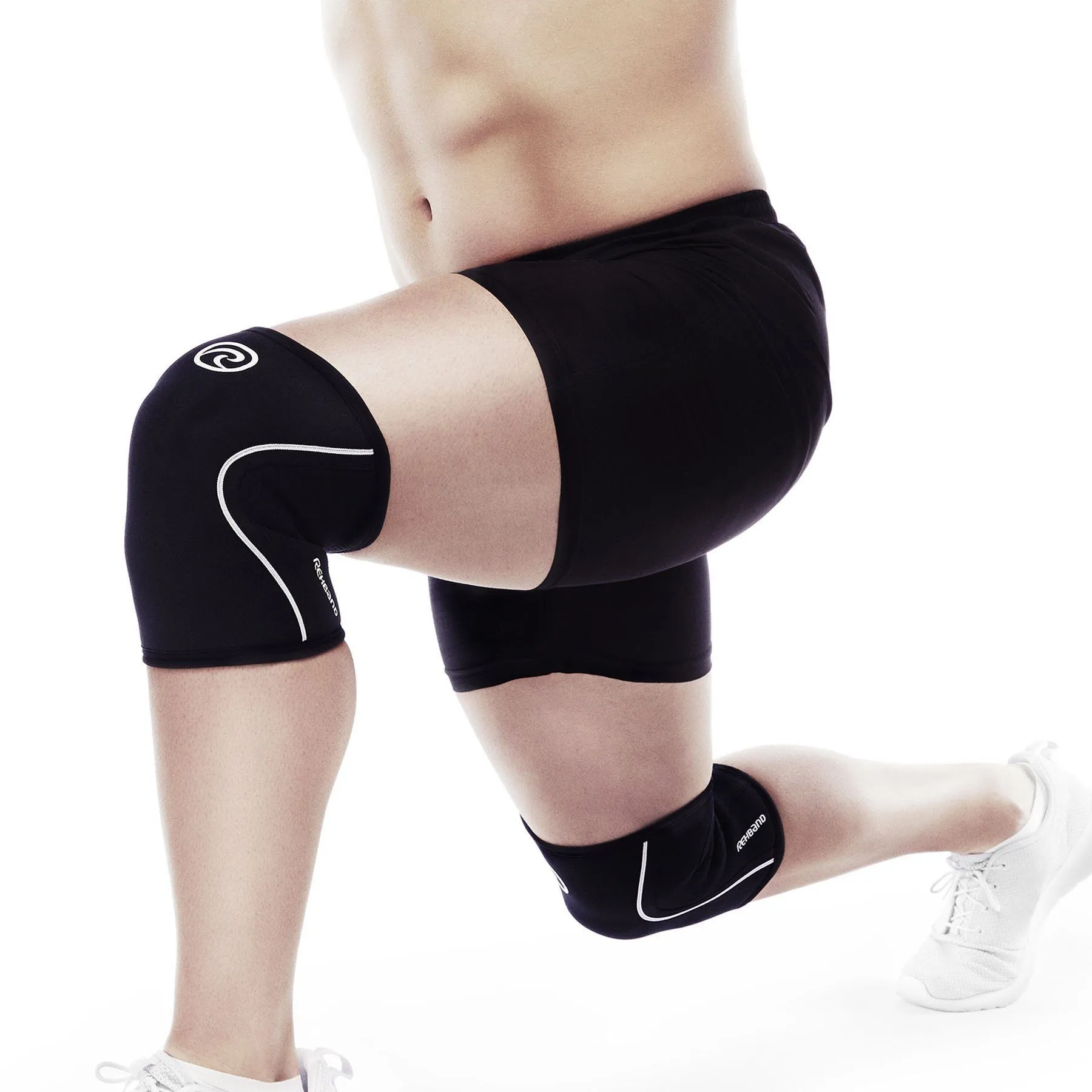 Rehband RX Knee Sleeve - 7mm - Black/White - SINGLE