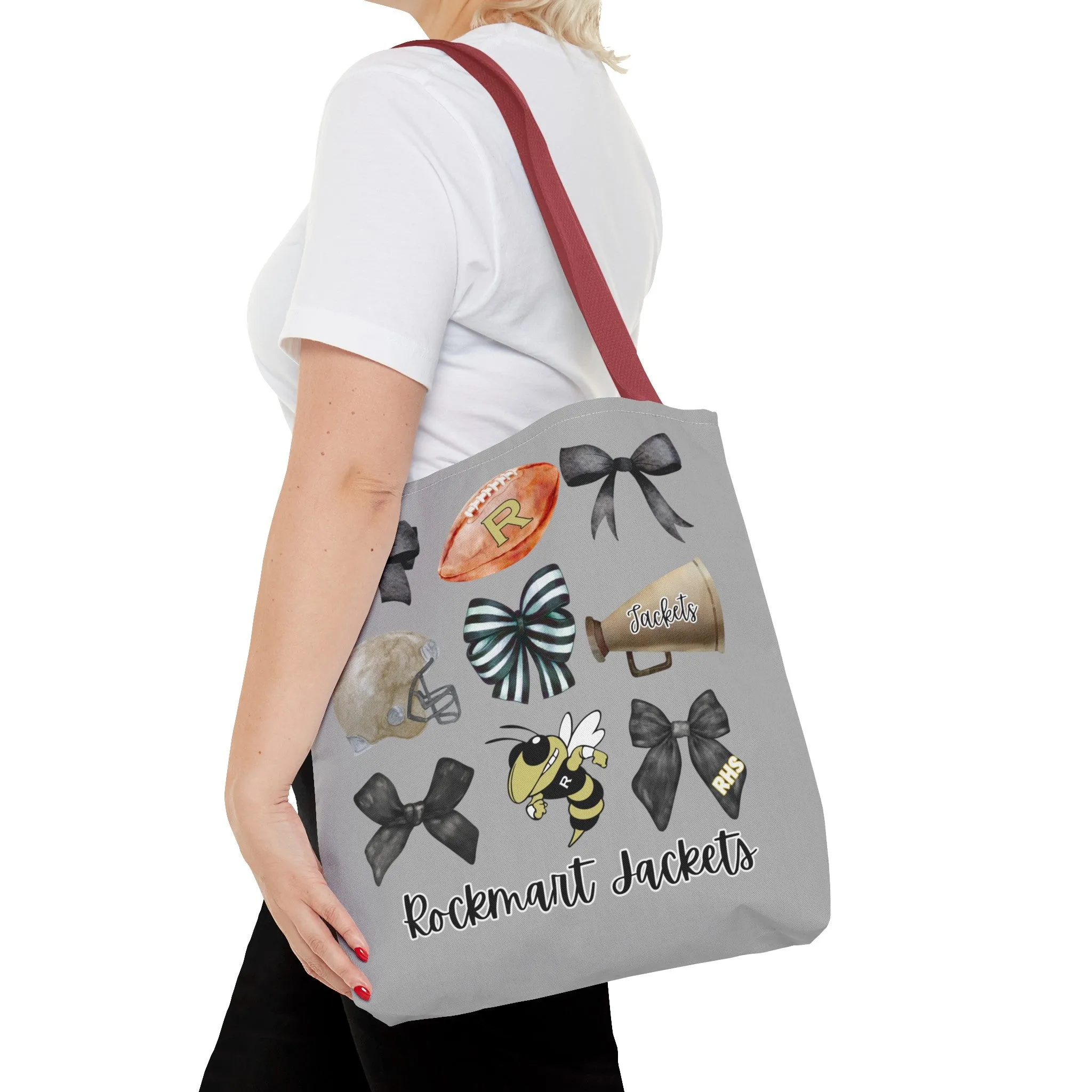 Rockmart Jackets Bows Football & Cheer Tote Bag (AOP)